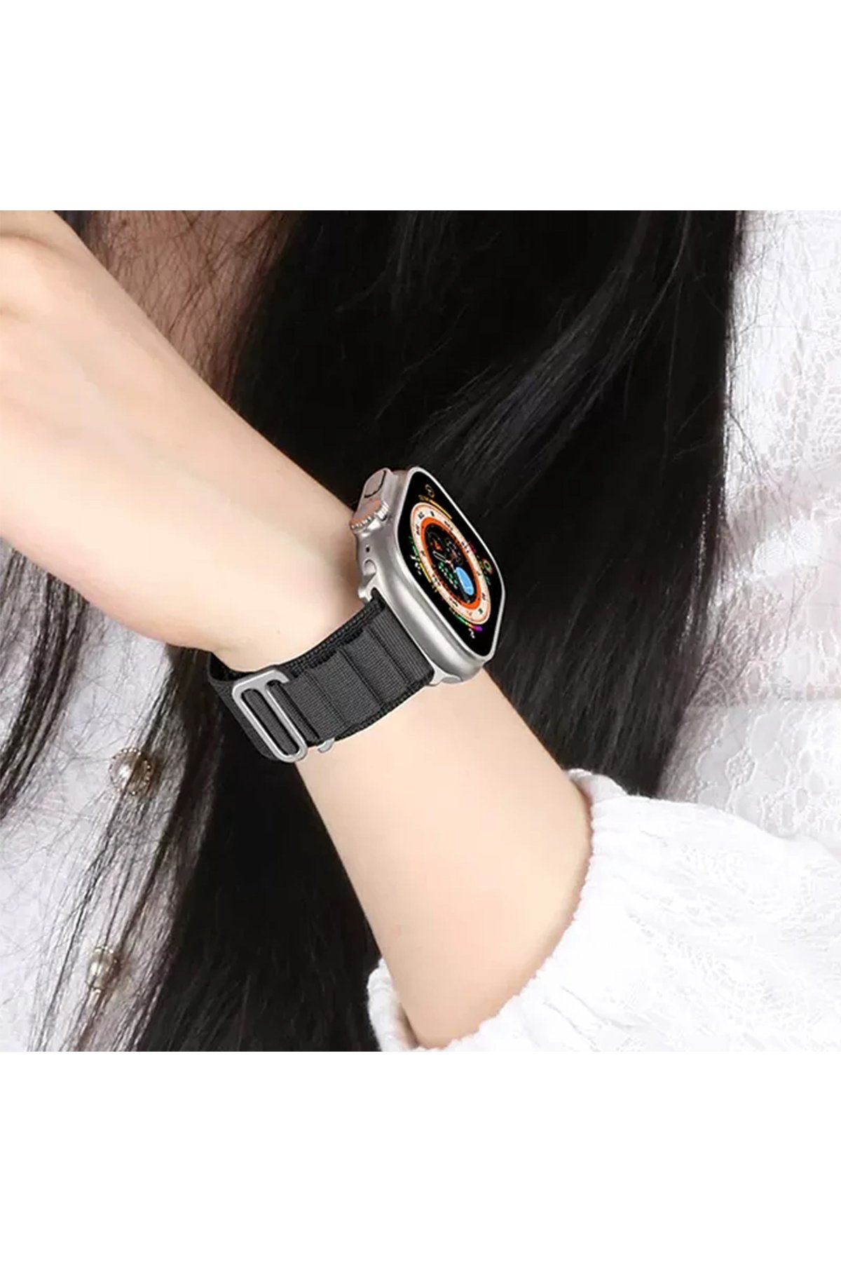 Newface Apple Watch 44mm Node Taşlı Kordon - Gümüş