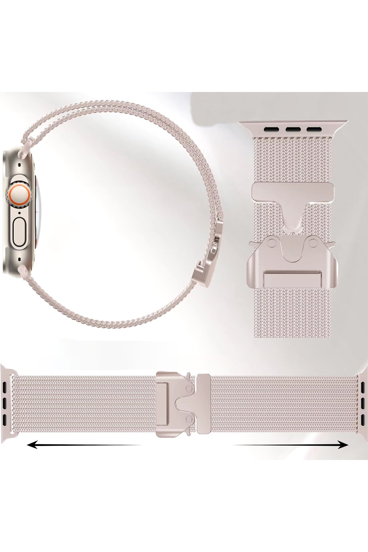 Newface Apple Watch 46mm Milano Metal Kordon - Desert