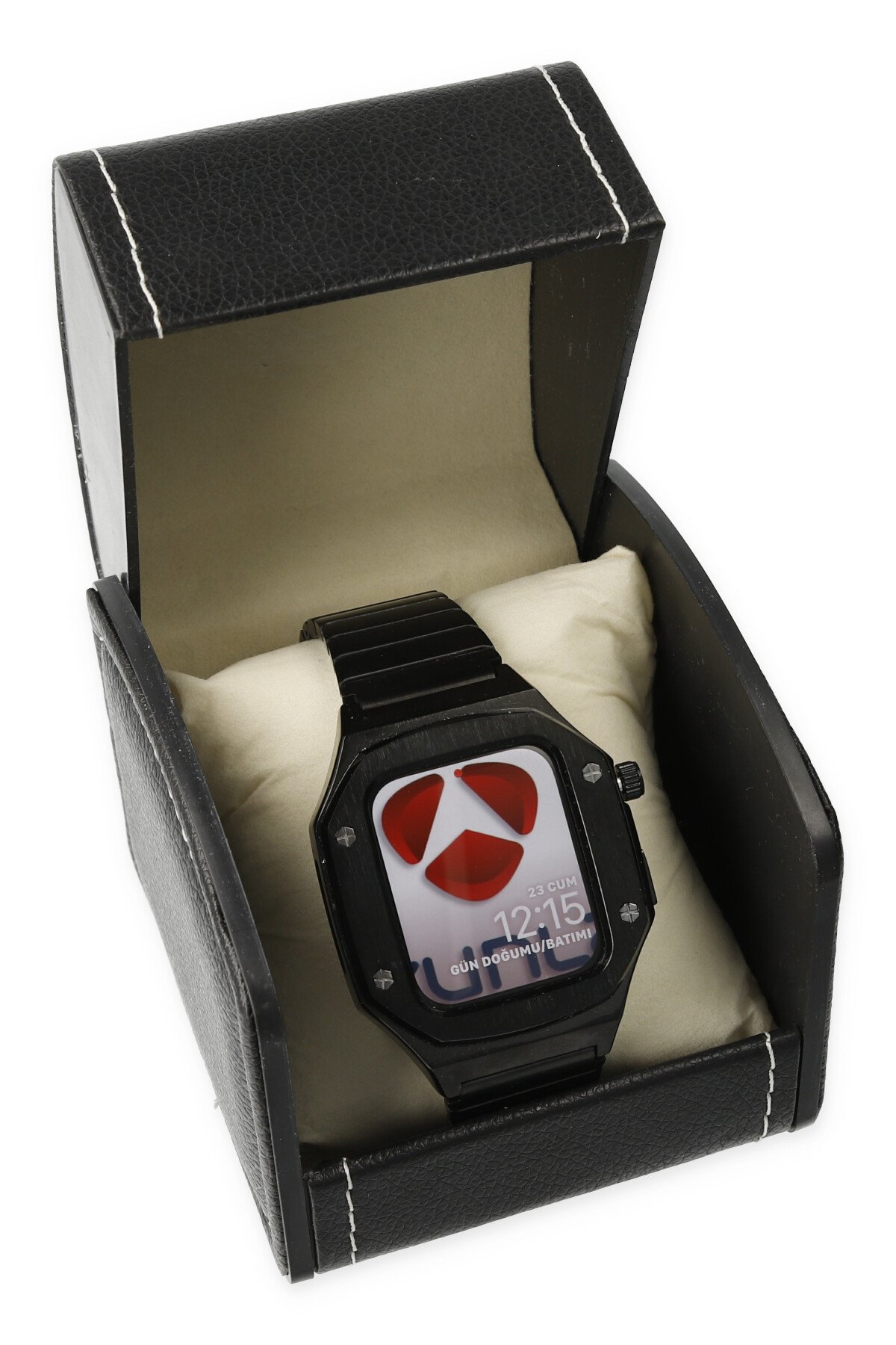 Newface Apple Watch 44mm Hasırlı Cırtcırtlı Kordon - Beyaz