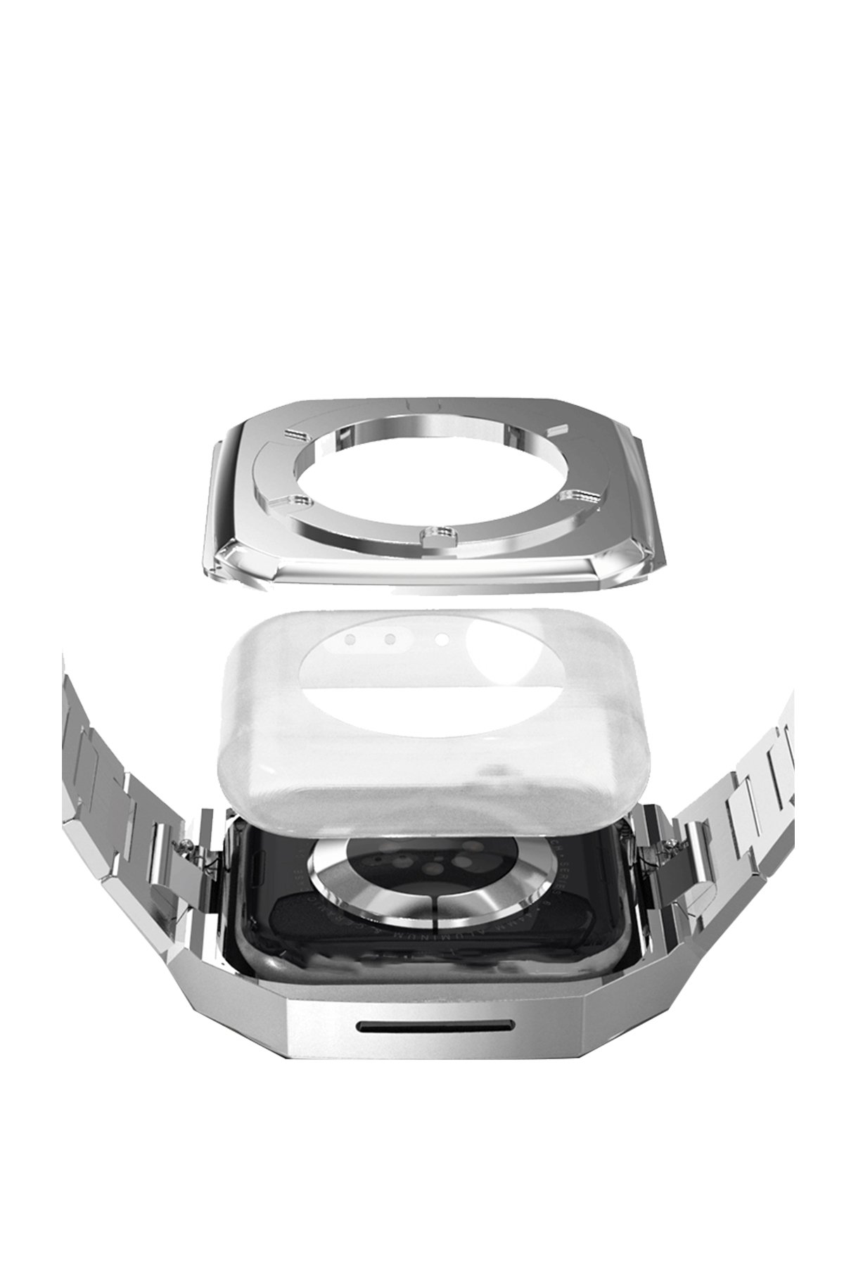 Newface Apple Watch 45mm Node Taşlı Kordon - Titanyum