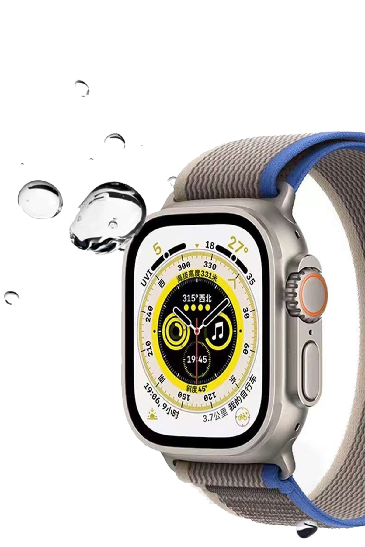 Newface Apple Watch 41mm Star Kordon - Zigzag Siyah-Beyaz