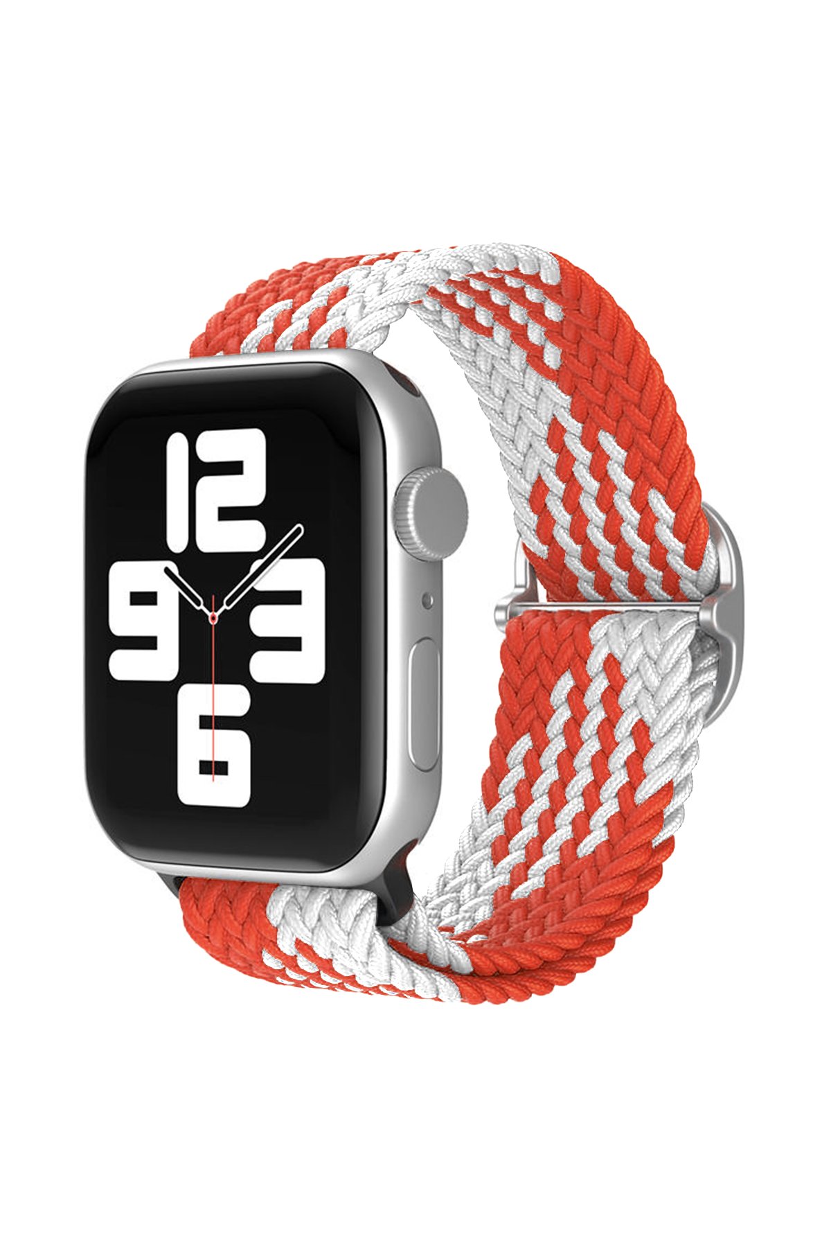 Newface Apple Watch Ultra 49mm Alice Kumaş Kordon - Gri-Beyaz