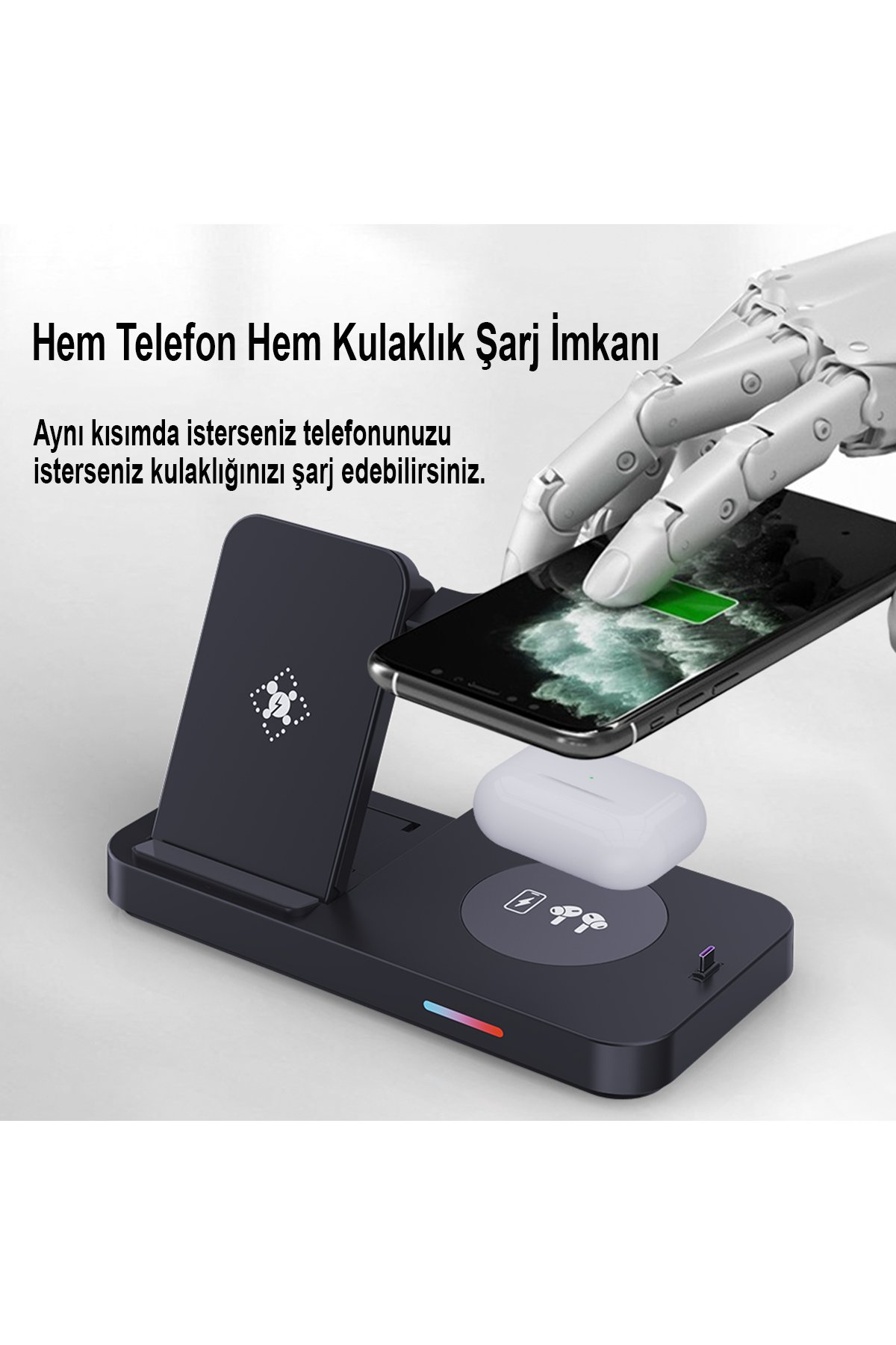 Newface Kickstand Taşlı Magsafe Stand - Beyaz