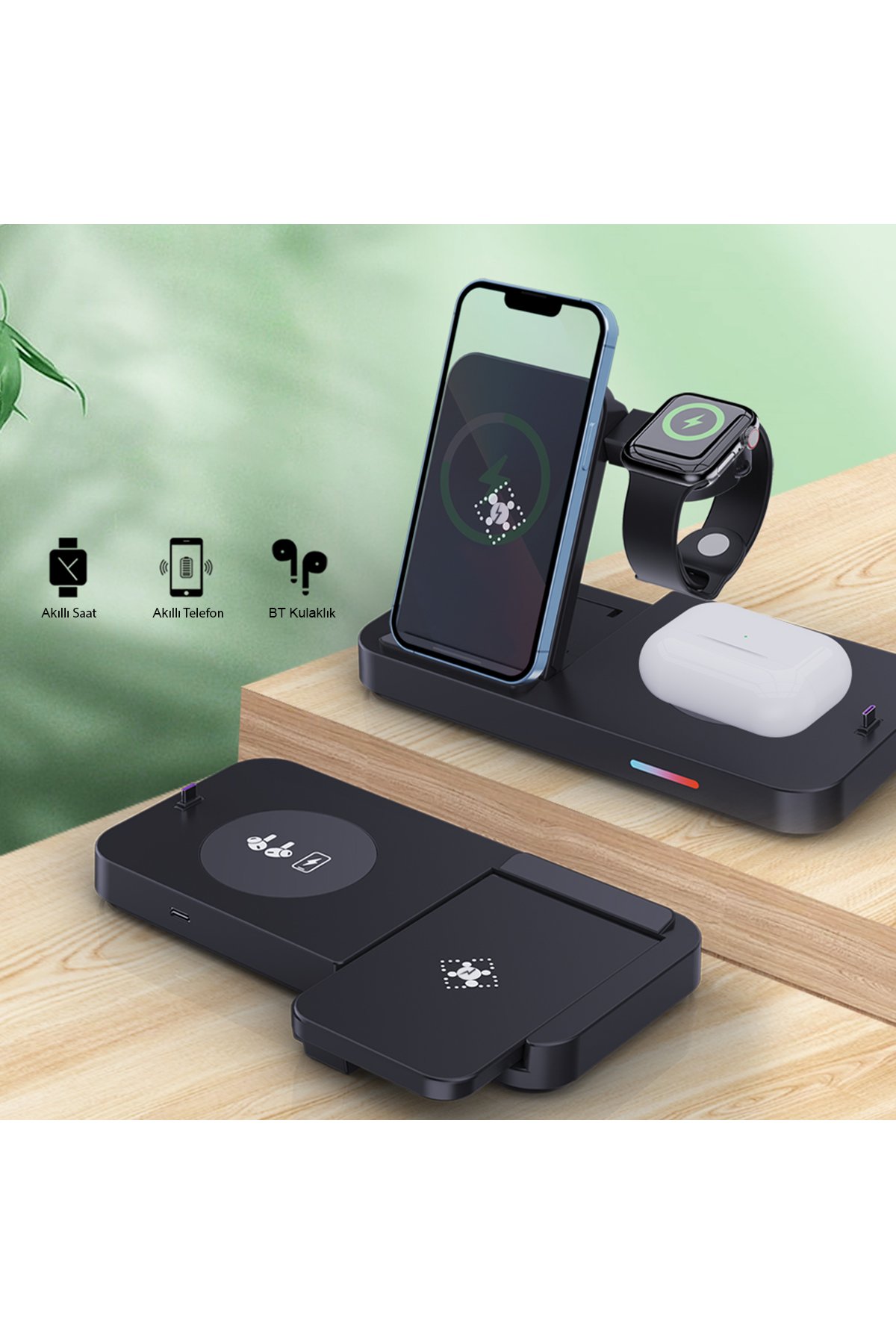 Newface Kickstand Taşlı Magsafe Stand - Beyaz