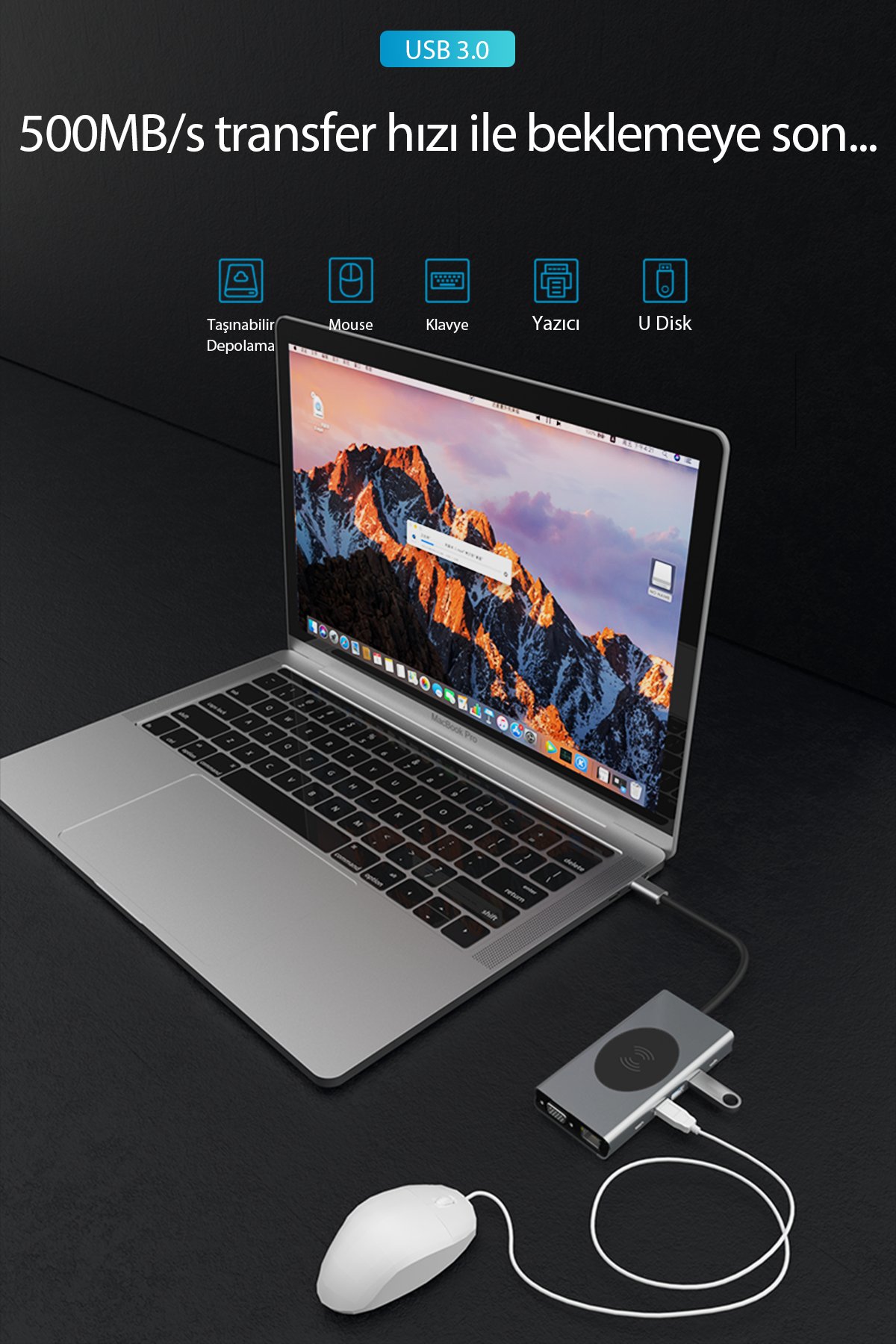Newface Astro Stand Ayıcık Desenli - Beyaz