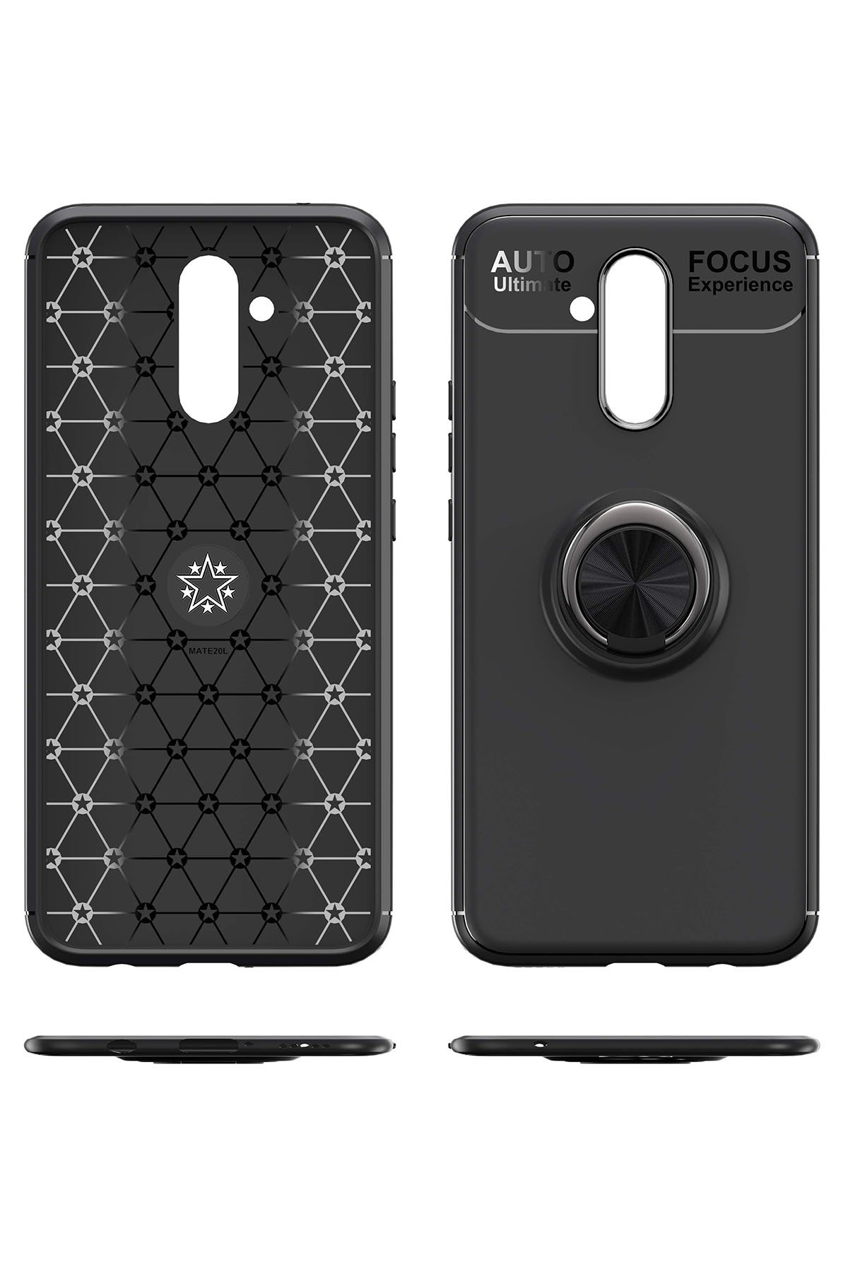 Newface Huawei Mate 20 Lite Kılıf Volet Silikon - Siyah