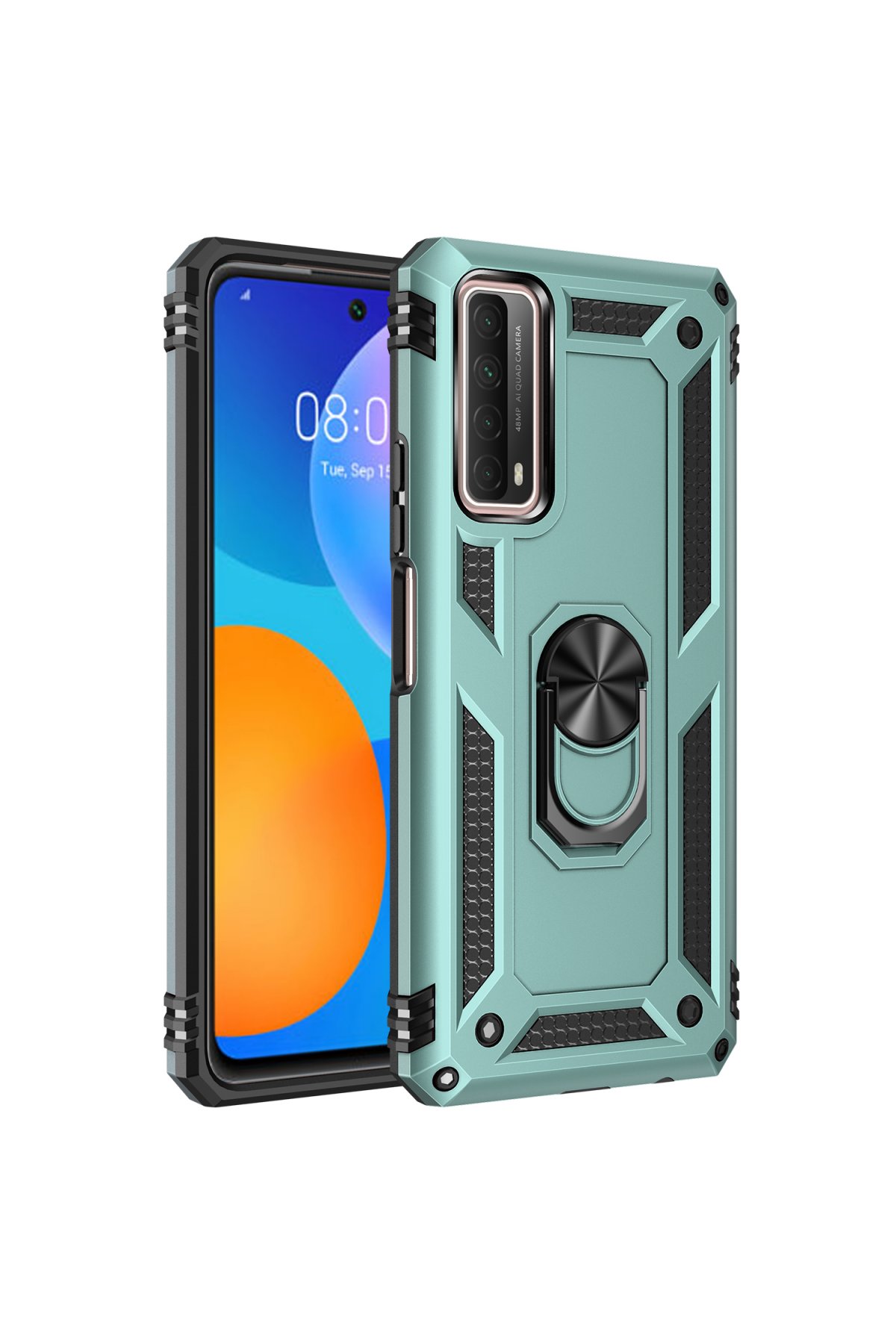Newface Huawei P Smart 2021 Kılıf Viktor Yüzüklü Silikon - Siyah