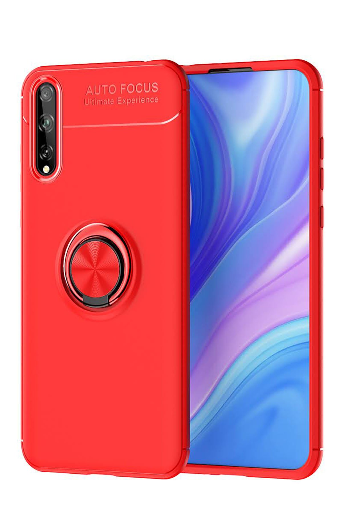 Newface Huawei P Smart S Kılıf Gros Yüzüklü Silikon - Yeşil