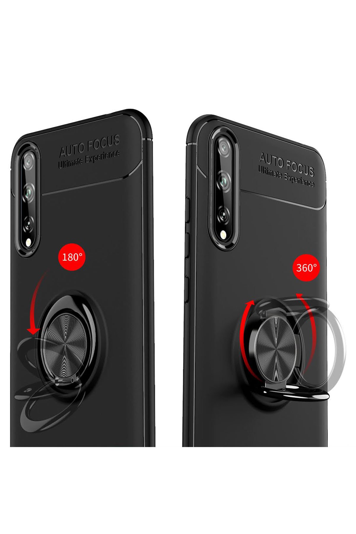 Newface Huawei P Smart S Kılıf Gros Yüzüklü Silikon - Yeşil