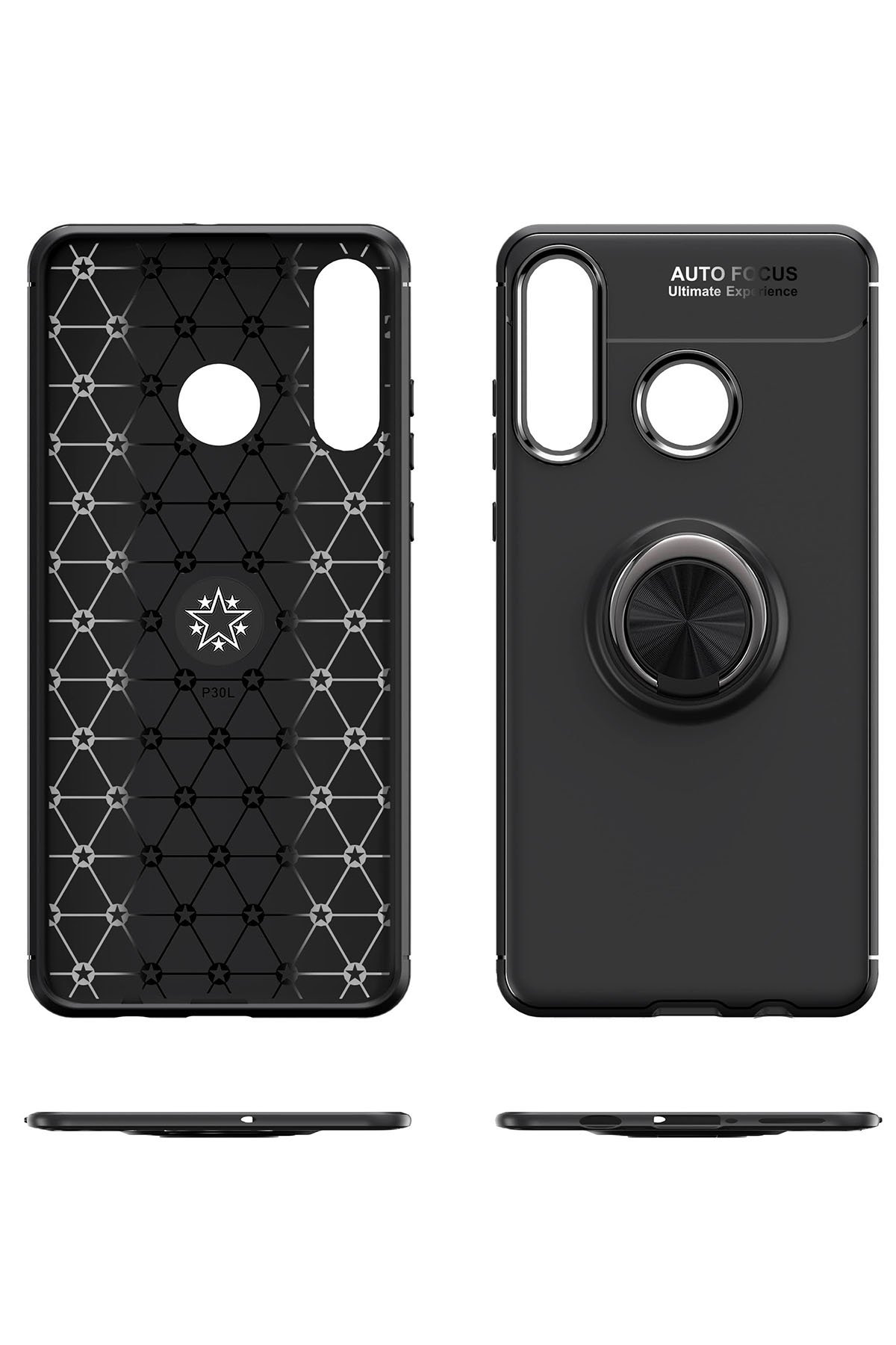 Newface Huawei P30 Lite Kılıf Loop Deri Silikon - Siyah