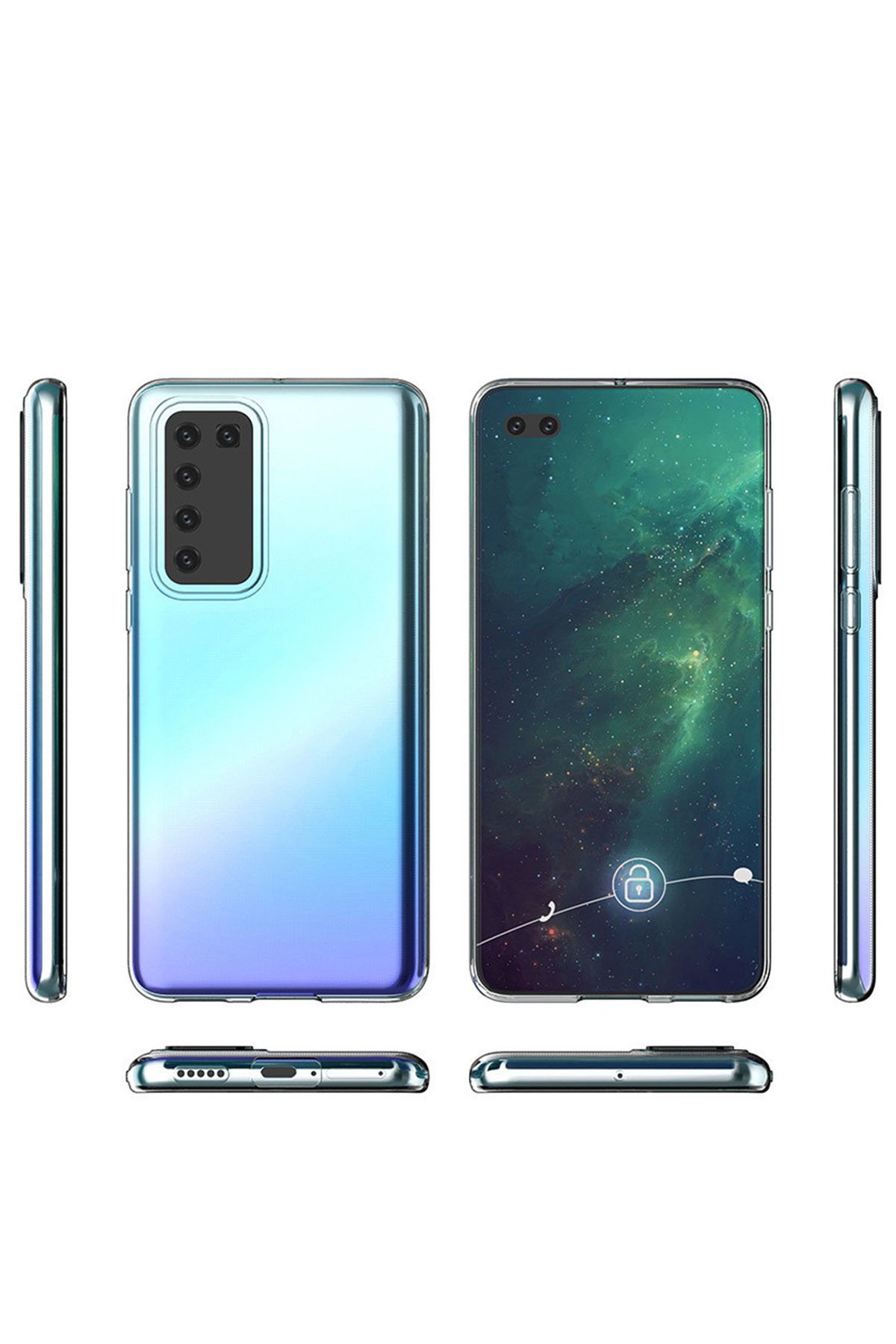 Newface Huawei P40 Kılıf Range Yüzüklü Silikon - Siyah-Kırmızı