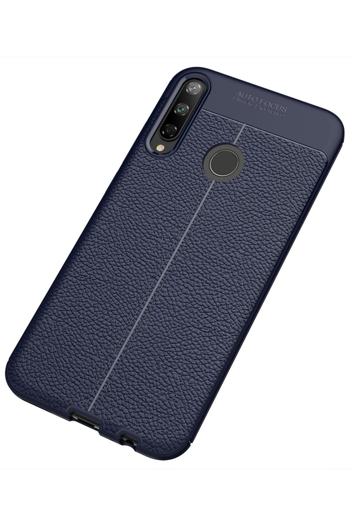 Newface Huawei P40 Lite E Kılıf Sofya Yüzüklü Silikon Kapak - Lacivert