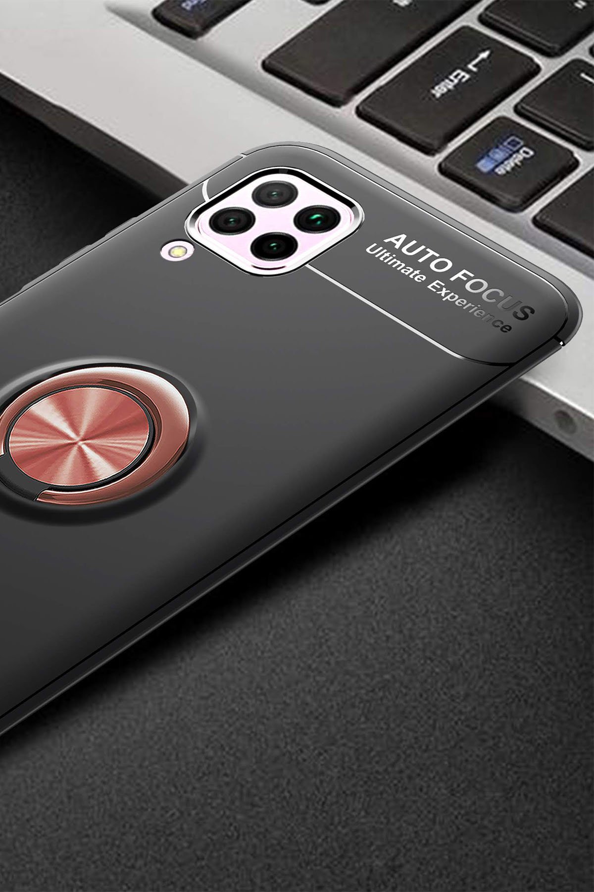 Newface Huawei P40 Lite Kılıf Sofya Yüzüklü Silikon Kapak - Rose