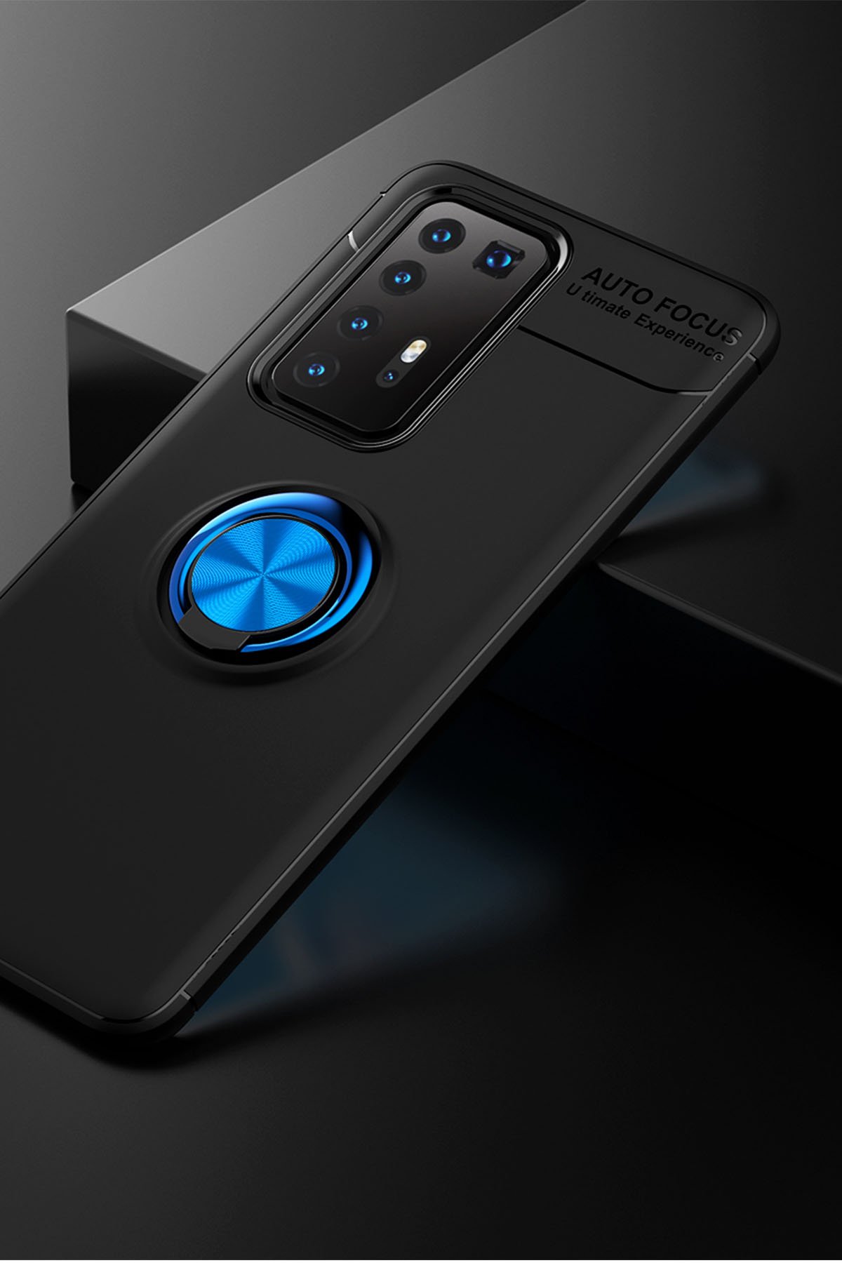 Newface Huawei P40 Pro Kılıf Range Yüzüklü Silikon - Siyah