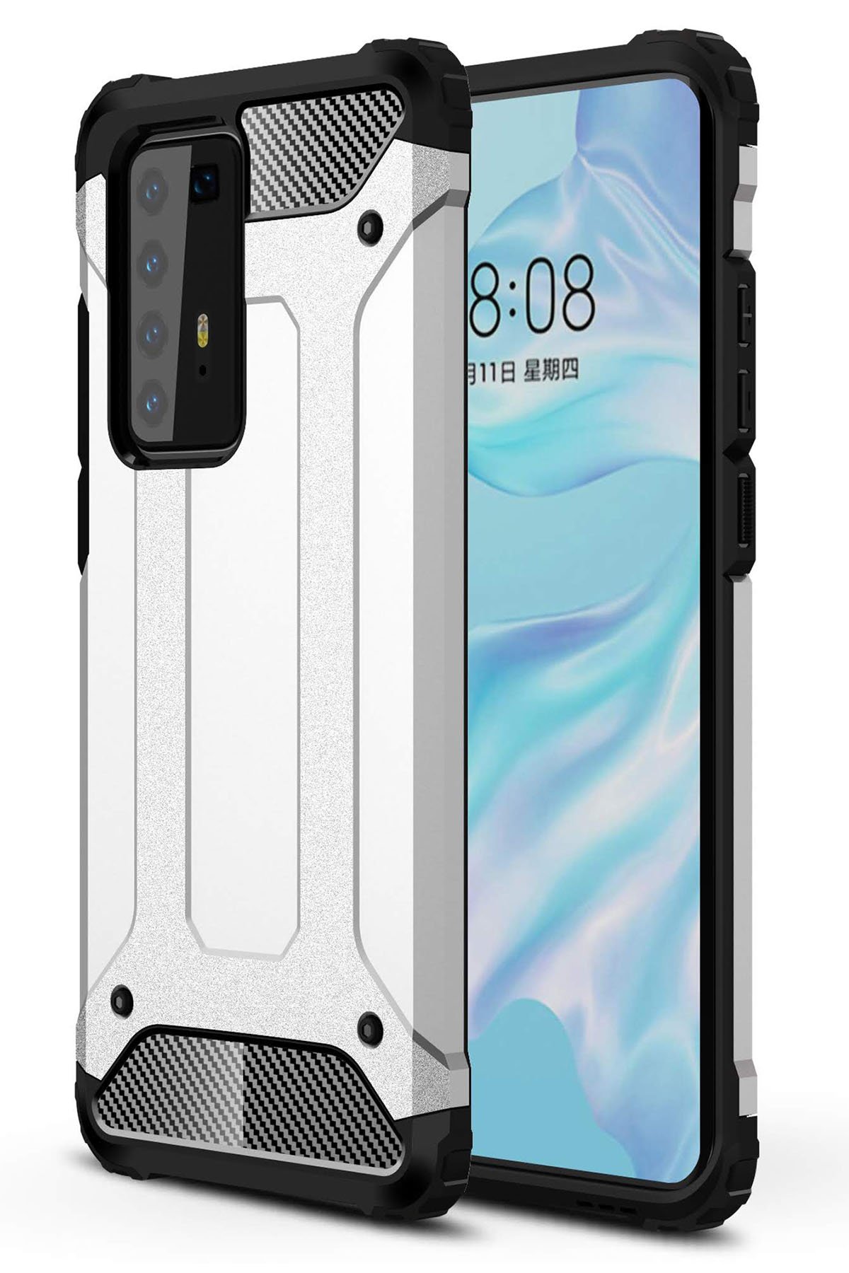 Newface Huawei P40 Pro Kılıf Range Yüzüklü Silikon - Siyah