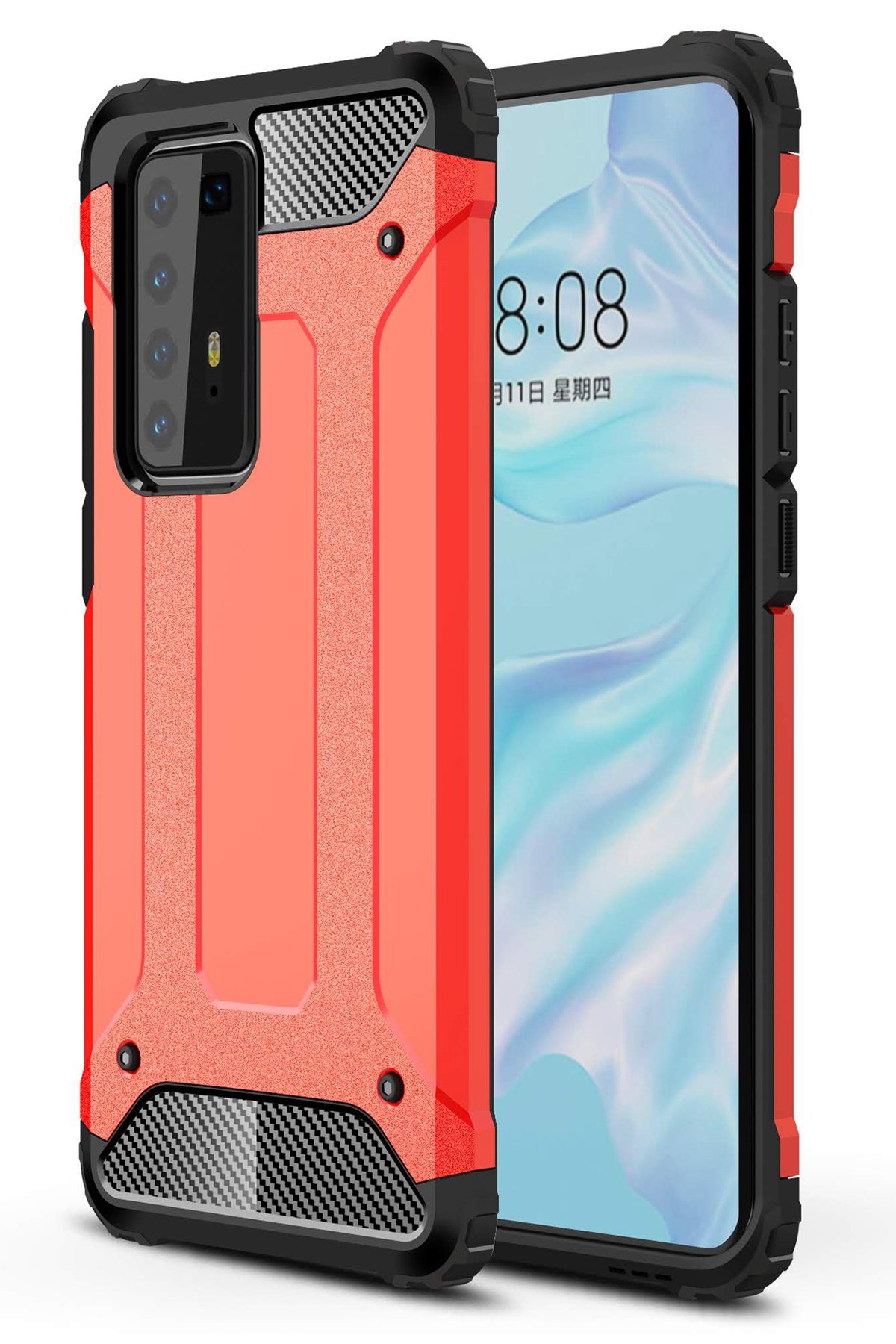 Newface Huawei P40 Pro Kılıf Range Yüzüklü Silikon - Siyah