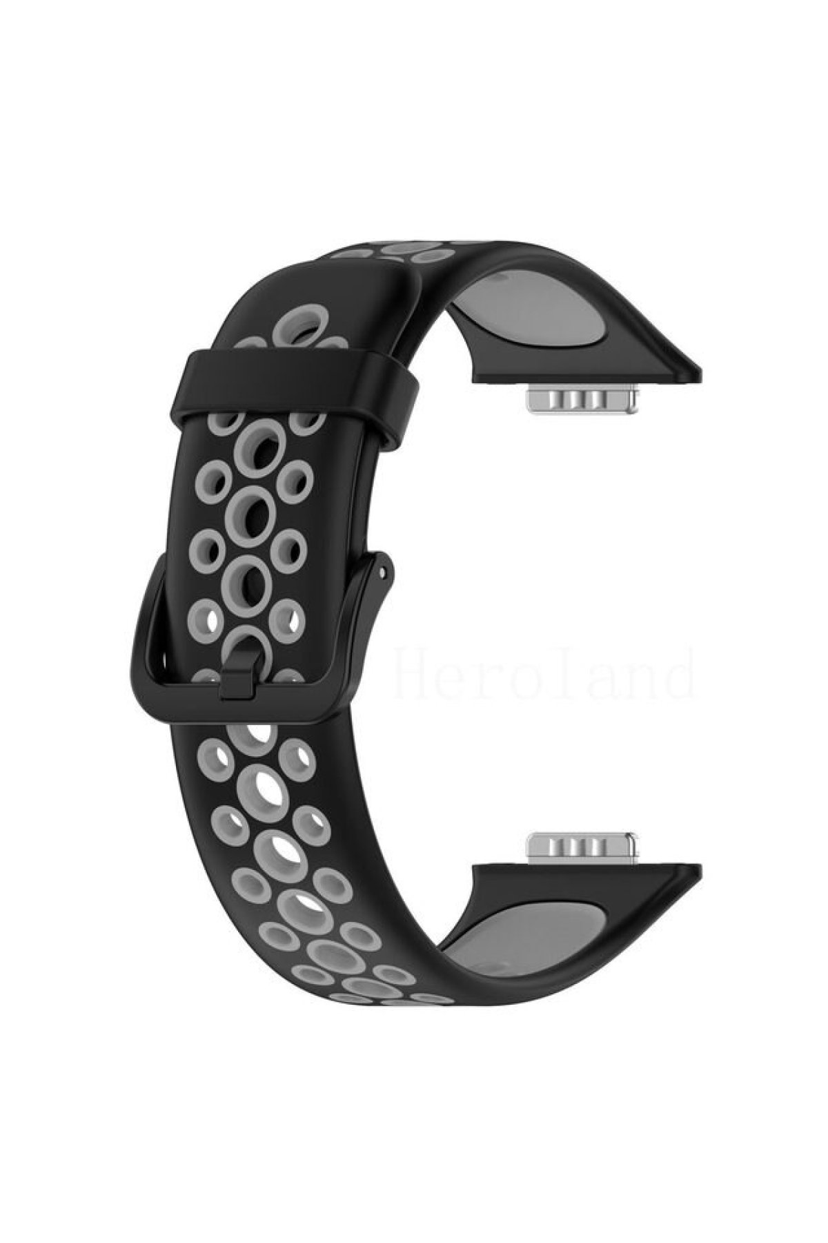Newface Huawei Watch Fit 2 Spor Delikli Kordon - Siyah-Kırmızı