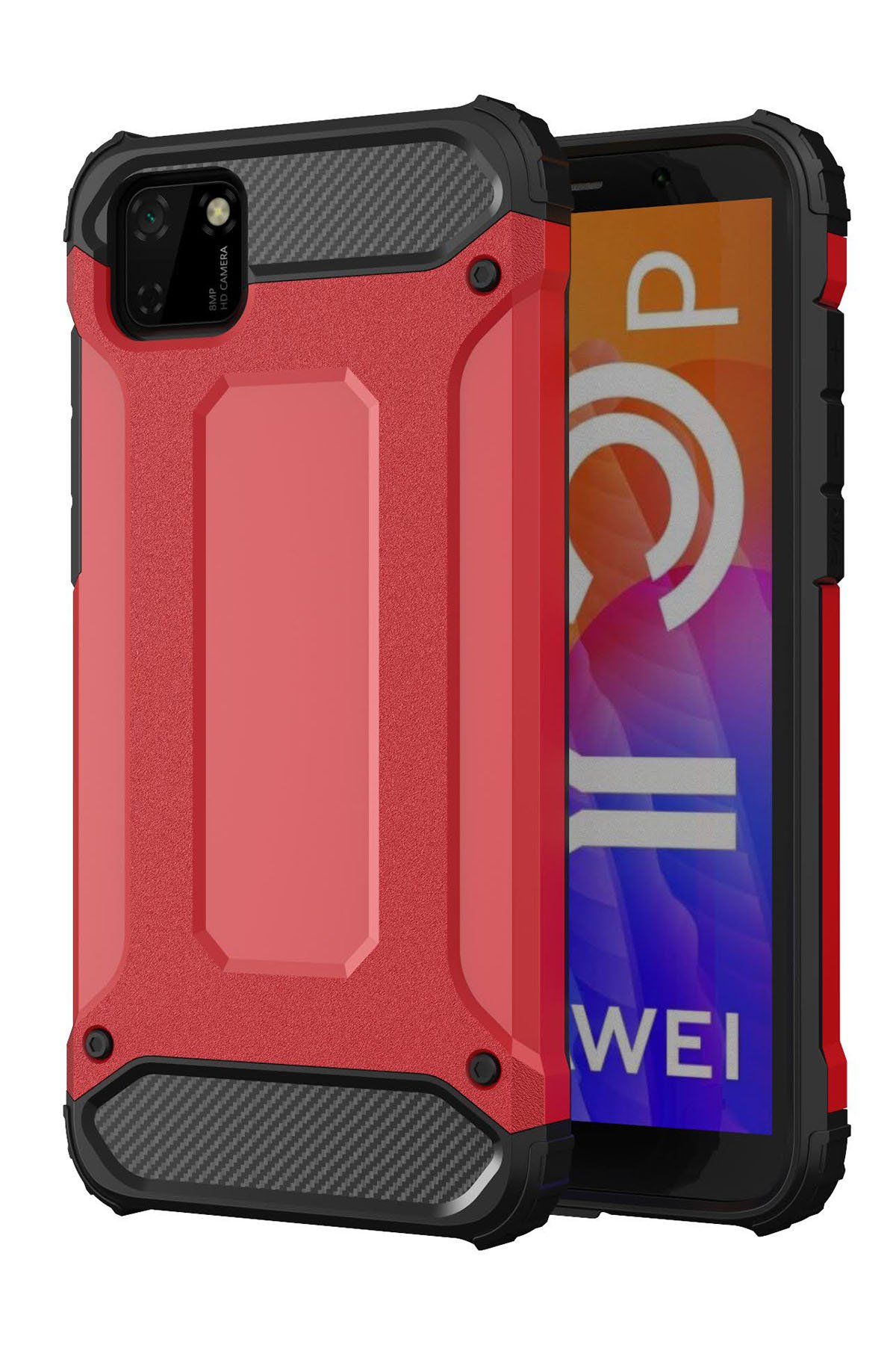 Newface Huawei Y5P Kılıf Viktor Yüzüklü Silikon - Koyu Yeşil