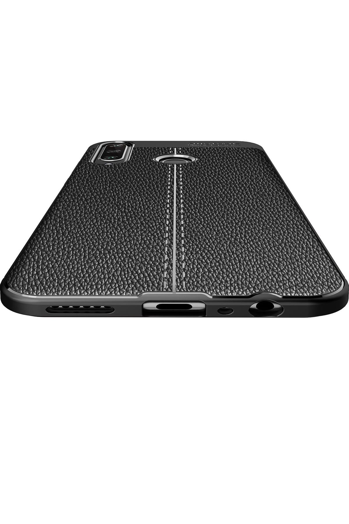 Newface Huawei Y6P Kılıf Sofya Yüzüklü Silikon Kapak - Lacivert