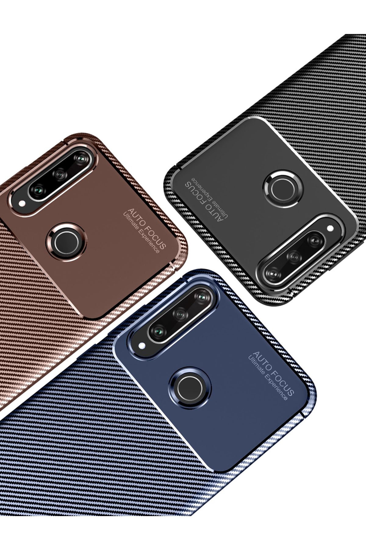 Newface Huawei Y6P Kılıf Focus Karbon Silikon - Siyah
