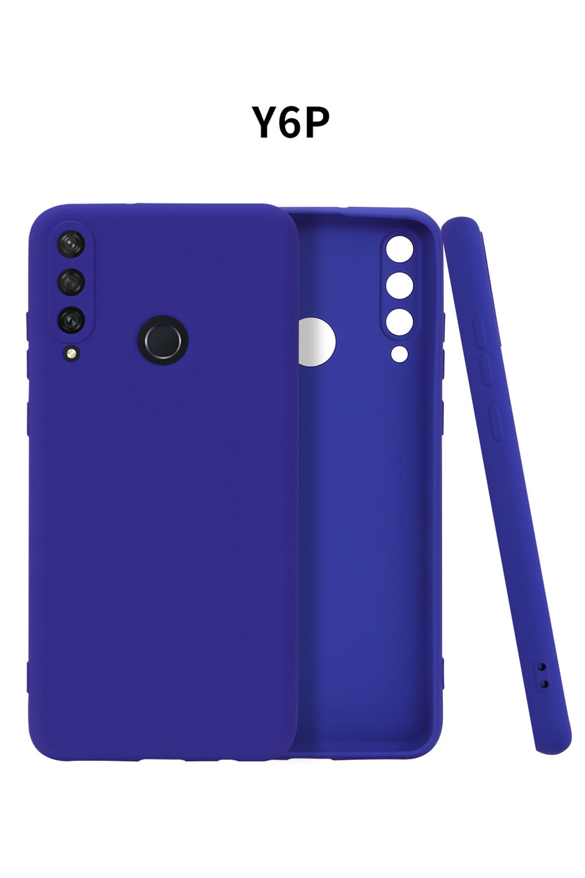 Newface Huawei Y6P Kılıf Sofya Yüzüklü Silikon Kapak - Lacivert