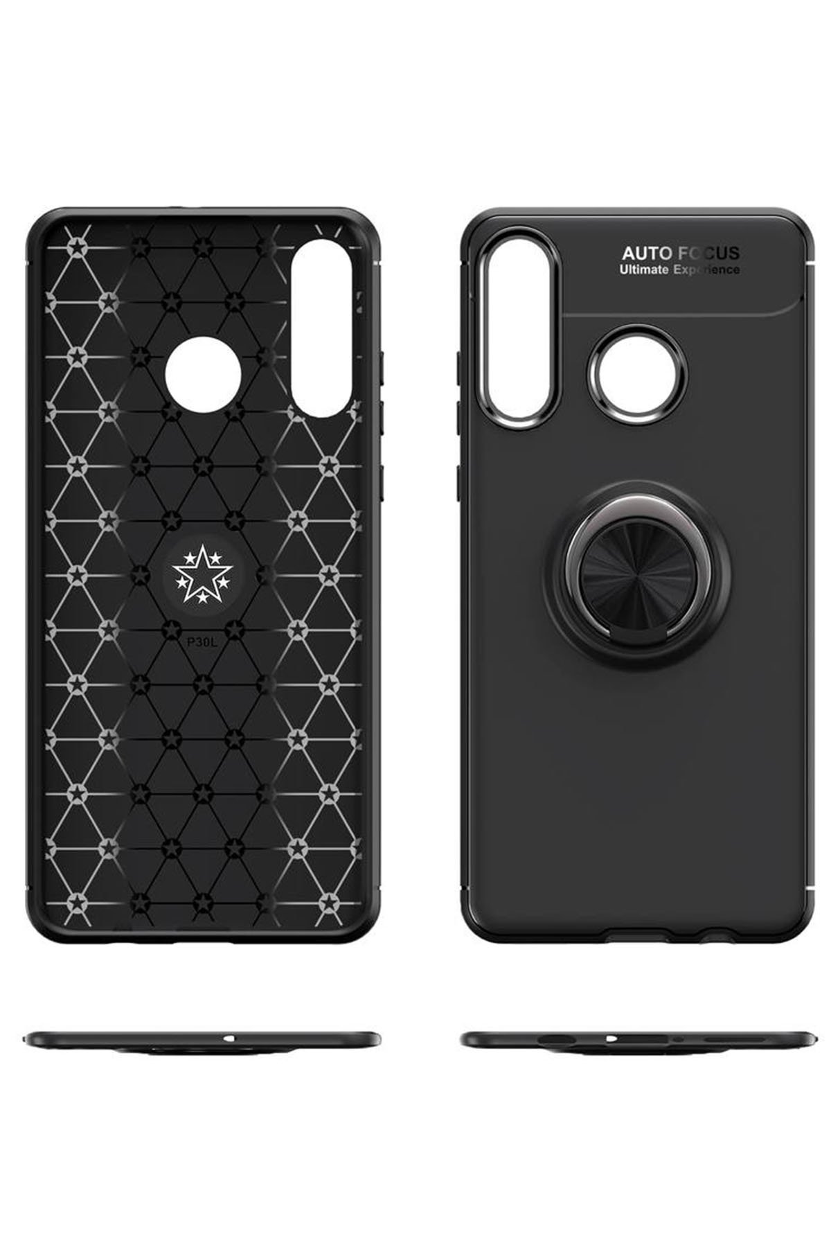 Newface Huawei Y6P Kılıf Sofya Yüzüklü Silikon Kapak - Gümüş