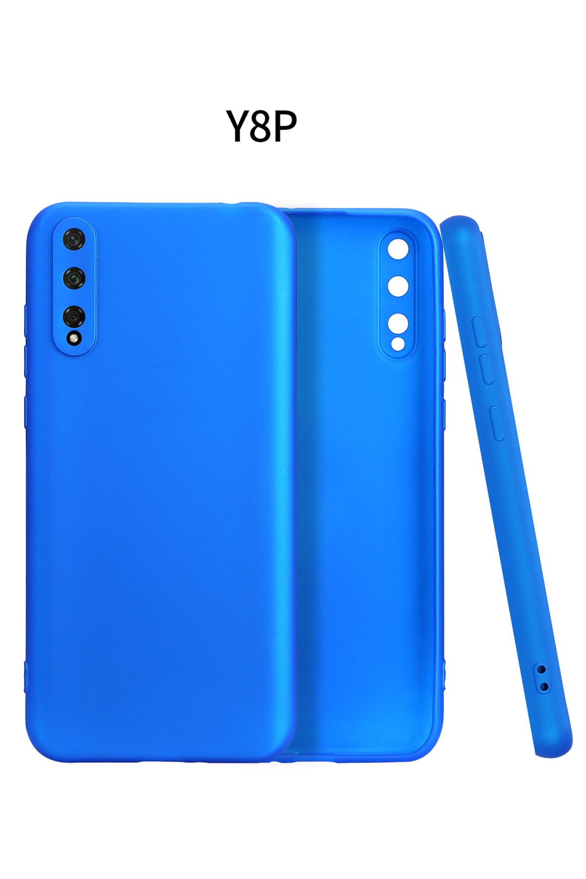 Newface Huawei Y8P Kılıf Simli Yüzüklü Silikon - Sarı
