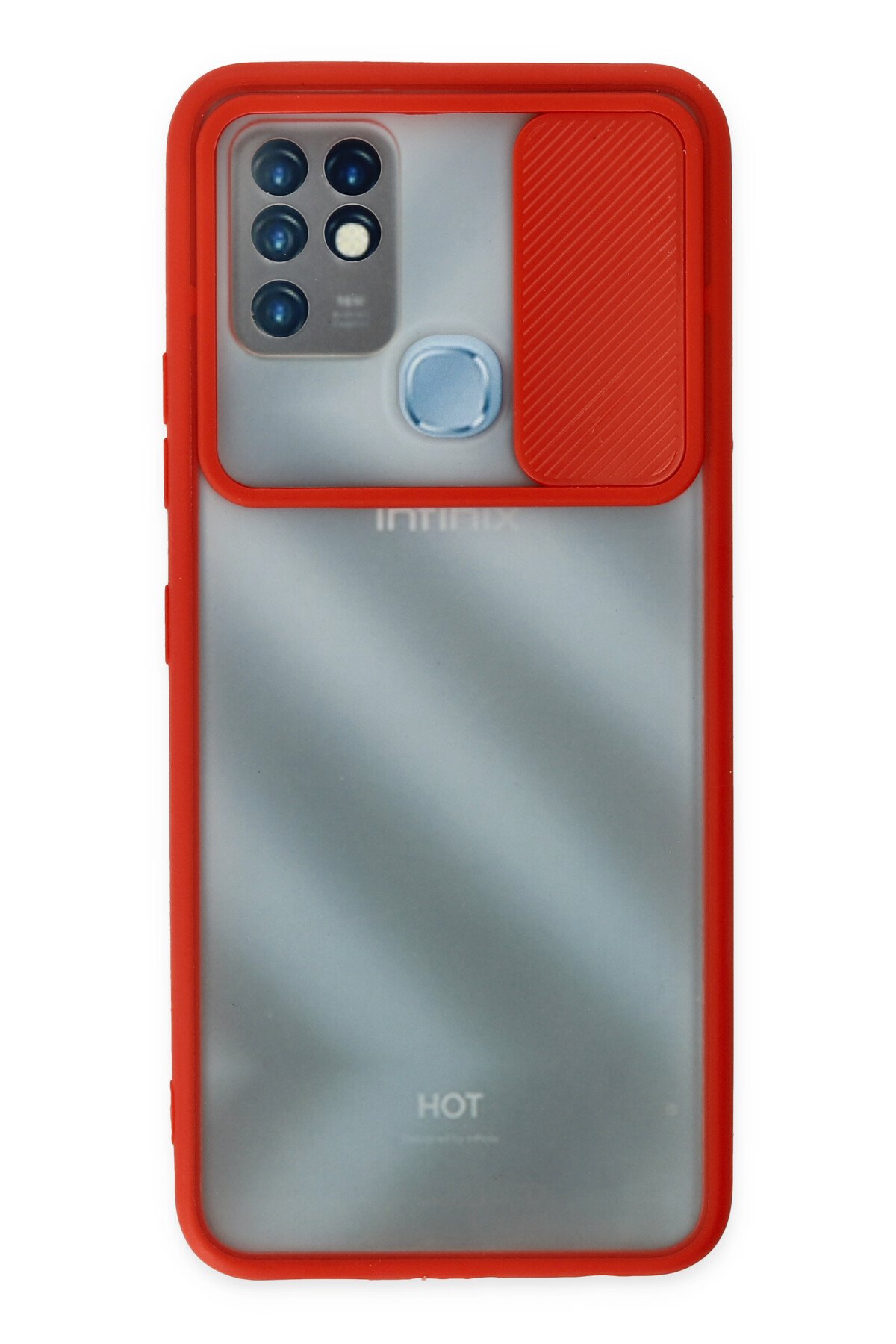 Newface İnfinix Hot 10 Kılıf Palm Buzlu Kamera Sürgülü Silikon - Lacivert