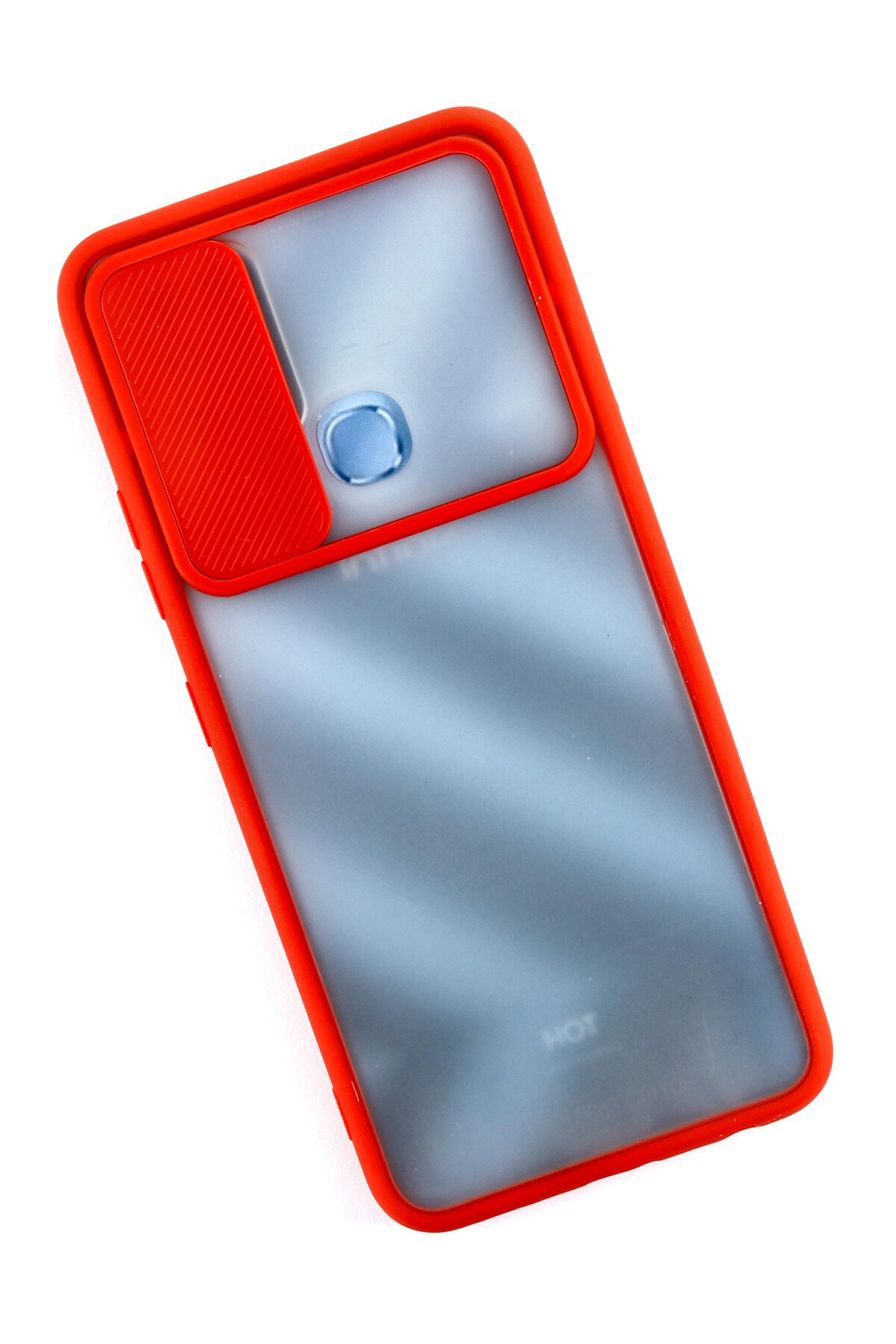 Newface İnfinix Hot 10T Kılıf Palm Buzlu Kamera Sürgülü Silikon - Kırmızı
