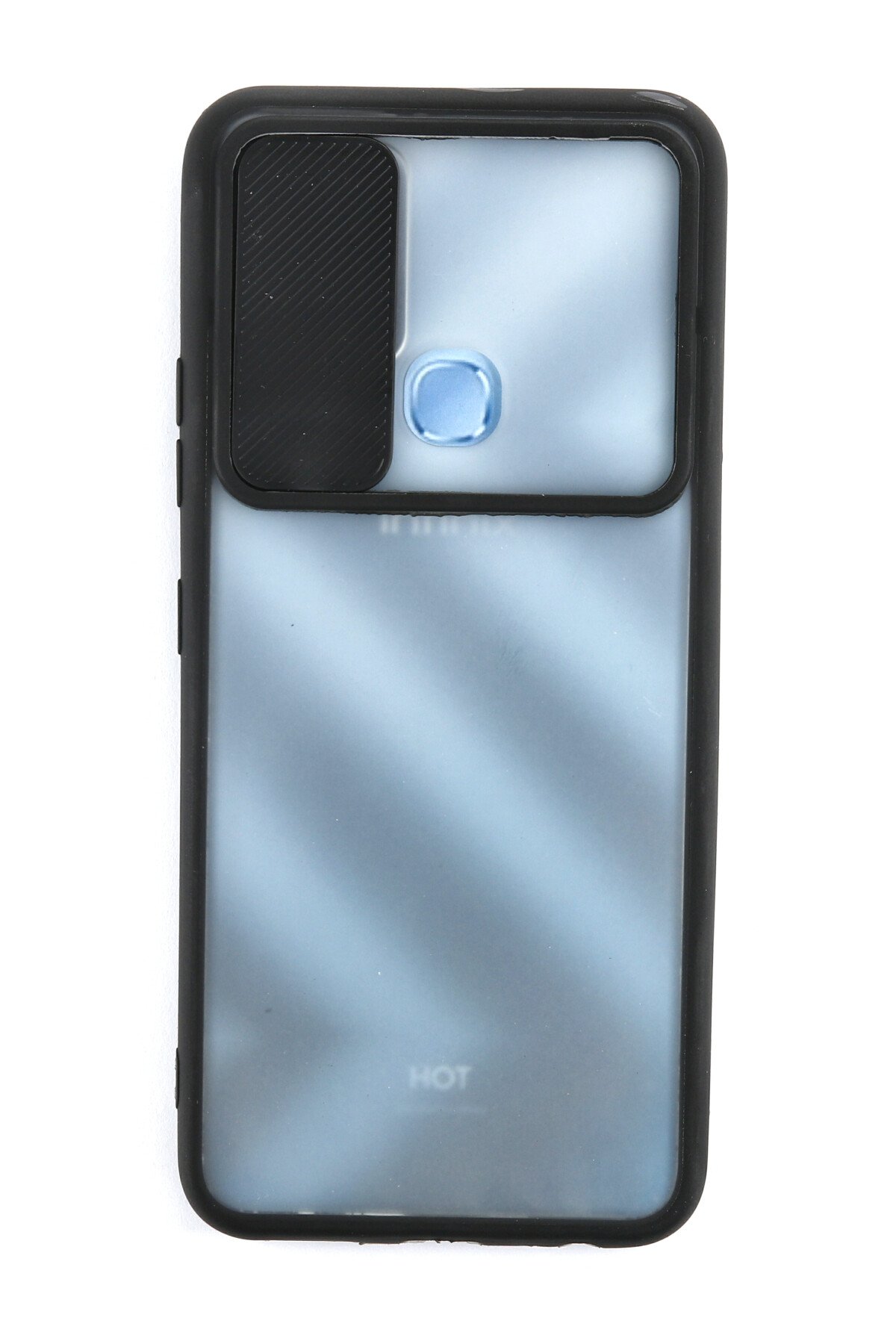 Newface İnfinix Hot 10T Kılıf Palm Buzlu Kamera Sürgülü Silikon - Siyah