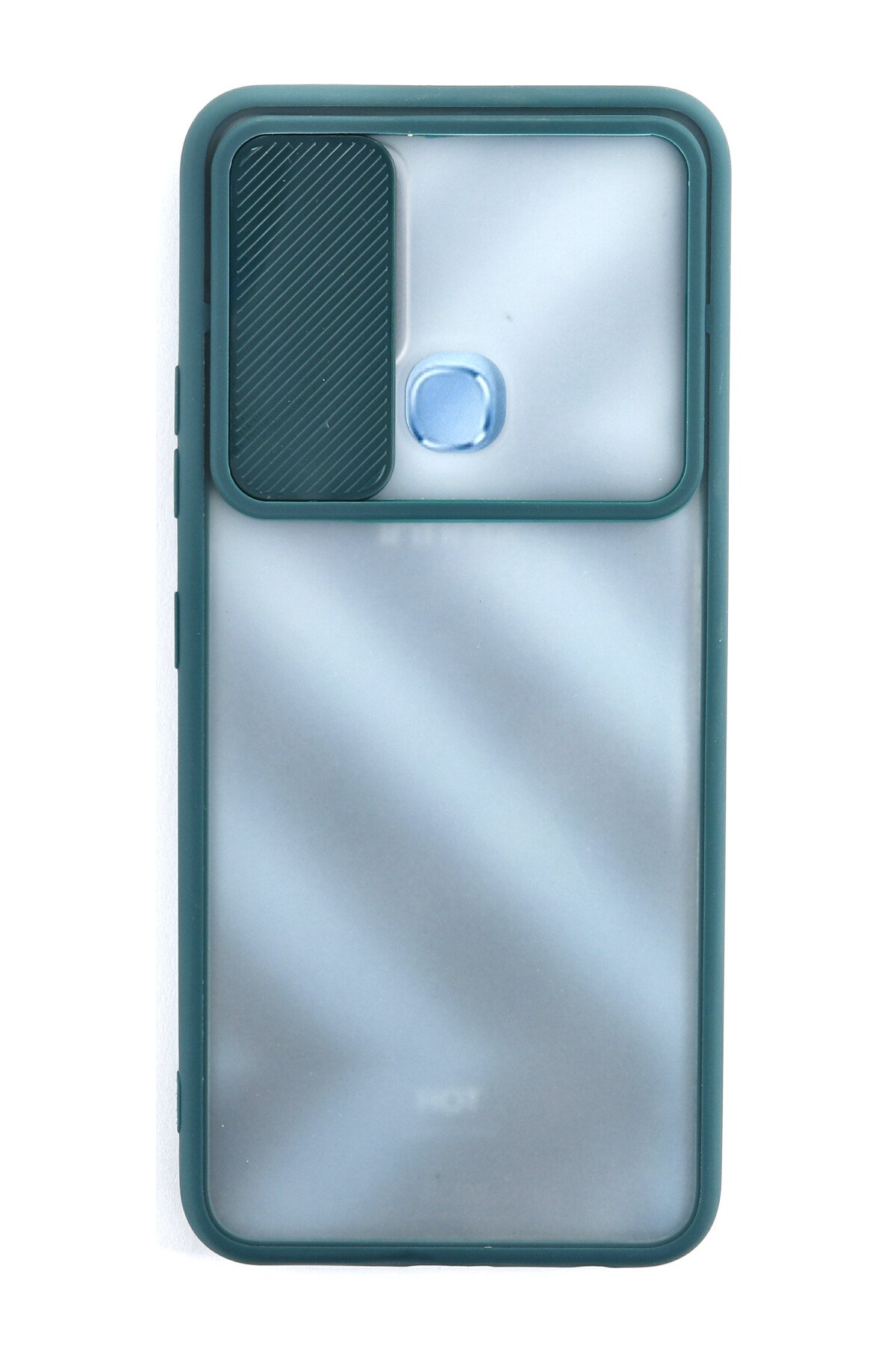 Newface İnfinix Hot 10T Kılıf Palm Buzlu Kamera Sürgülü Silikon - Yeşil