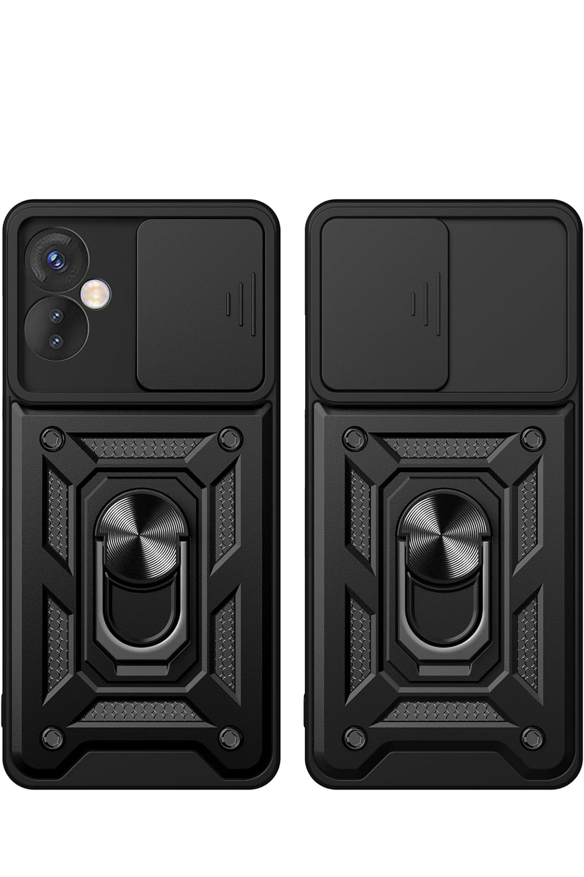 Newface İnfinix Hot 40 Pro Kılıf Pars Lens Yüzüklü Silikon - Siyah