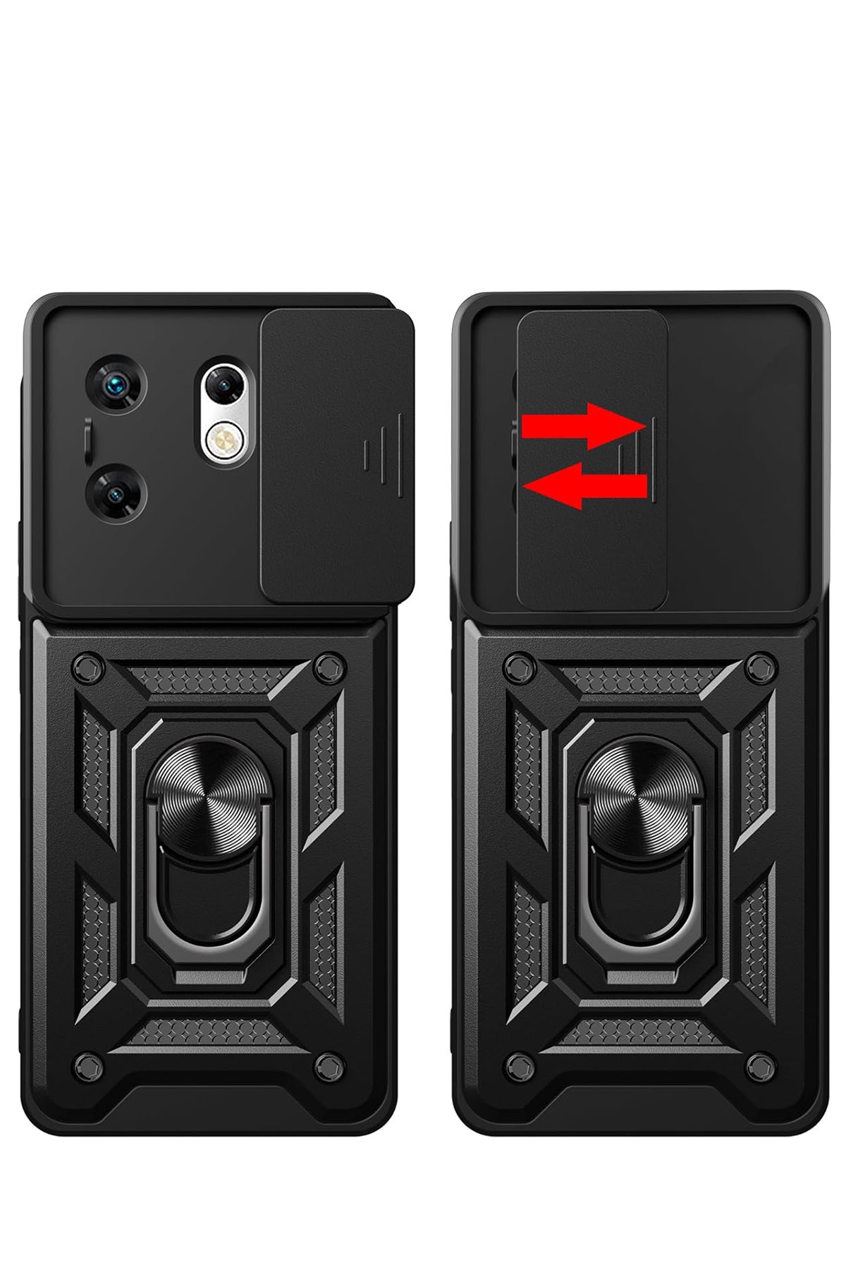 Newface İnfinix Zero 30 4G Kılıf Pars Lens Yüzüklü Silikon - Yeşil