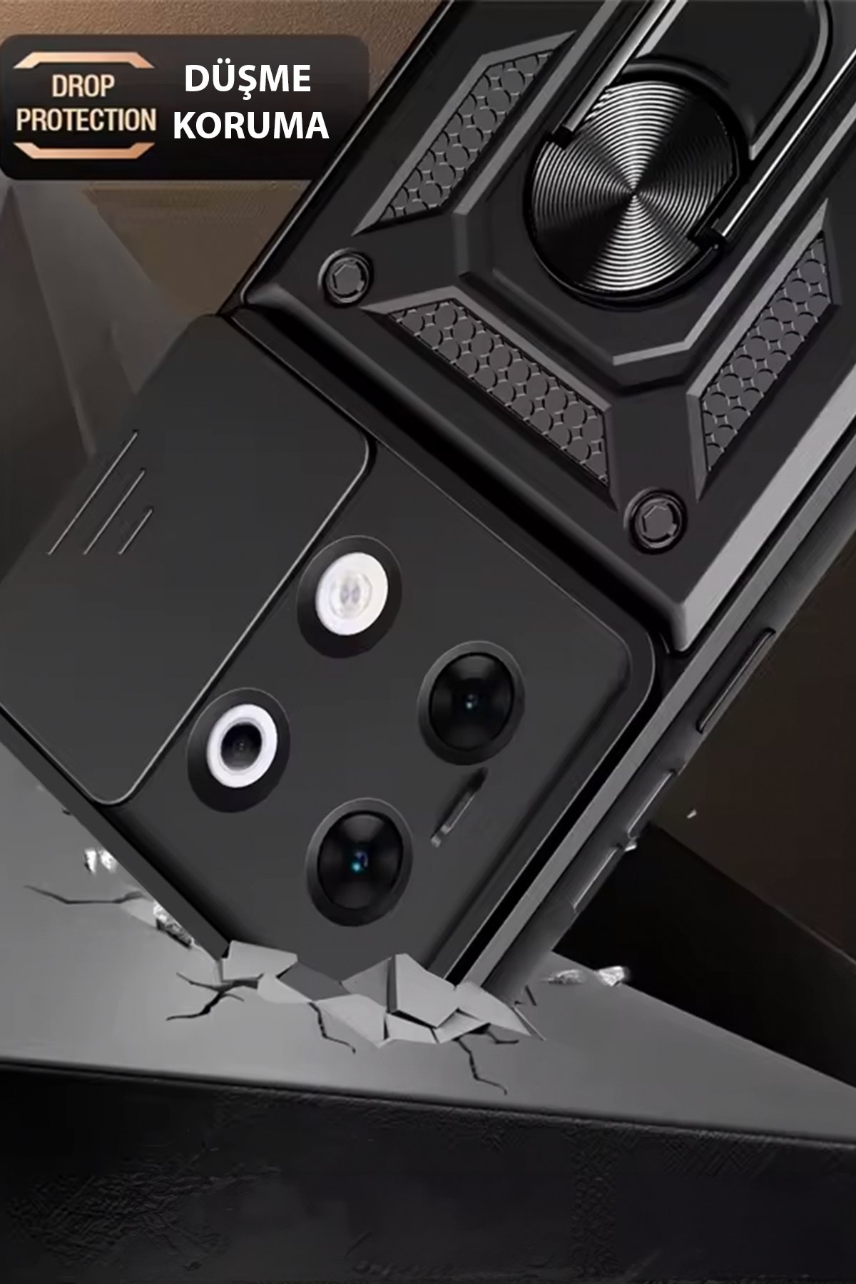 Newface İnfinix Zero 30 5G Kılıf Pars Lens Yüzüklü Silikon - Siyah