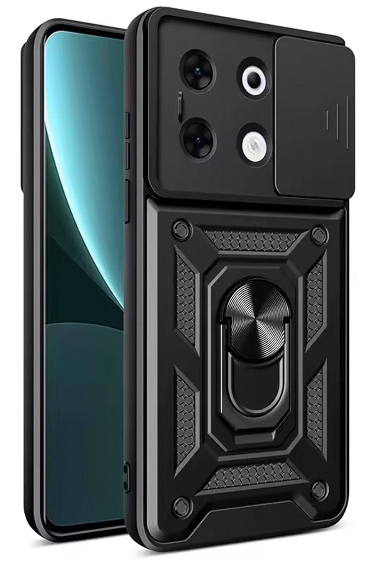 Newface İnfinix Zero 30 5G Kılıf Pars Lens Yüzüklü Silikon - Kırmızı