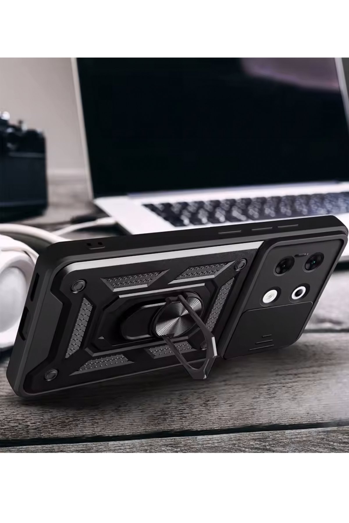 Newface İnfinix Zero 30 5G Kılıf Pars Lens Yüzüklü Silikon - Kırmızı