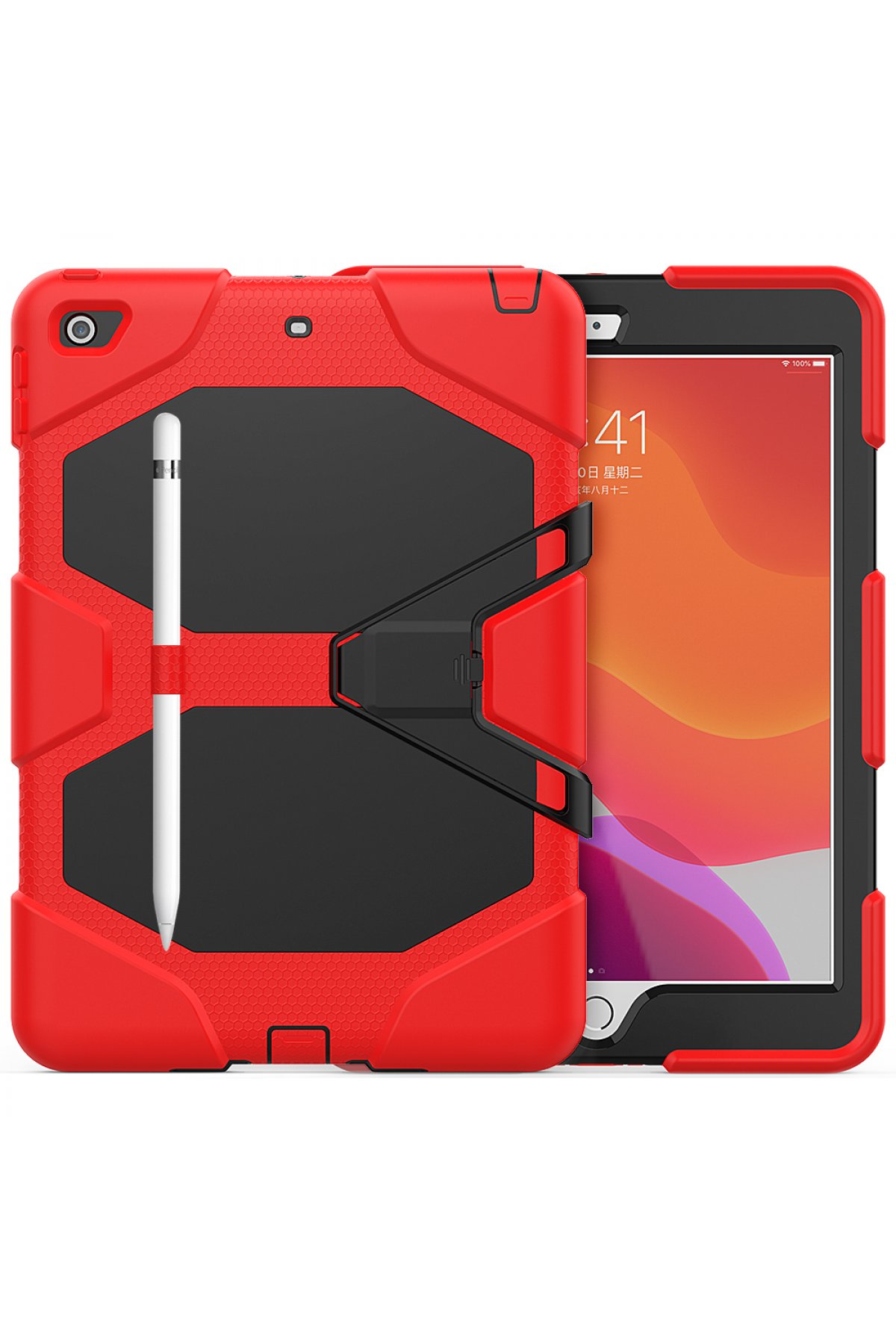 Newface iPad Air 3 10.5 Kılıf 360 Tablet Deri Kılıf - Kırmızı