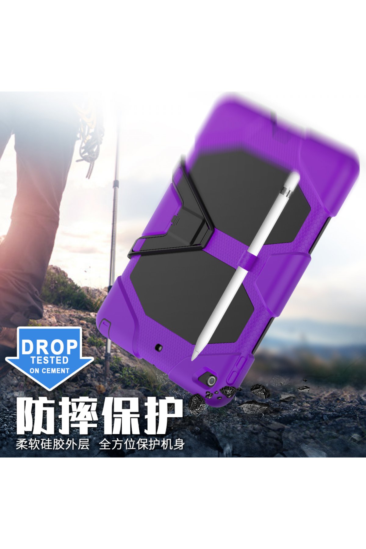 Newface iPad 10.2 (7.nesil) Kılıf Starling 360 Kalemlikli Tablet Kılıf - Gri