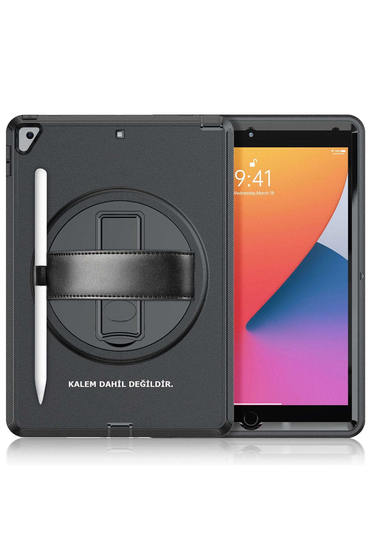 Newface iPad 10.2 (7.nesil) Kılıf Strap New Tablet Kapak - Pembe