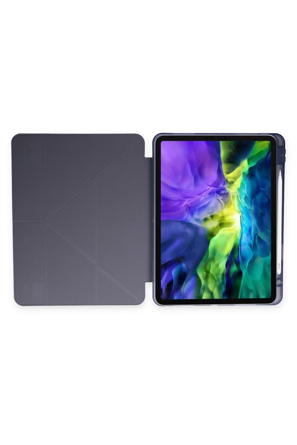 Newface iPad 10.2 (8.nesil) Kılıf Kalemlikli Mars Tablet Kılıfı - Gri