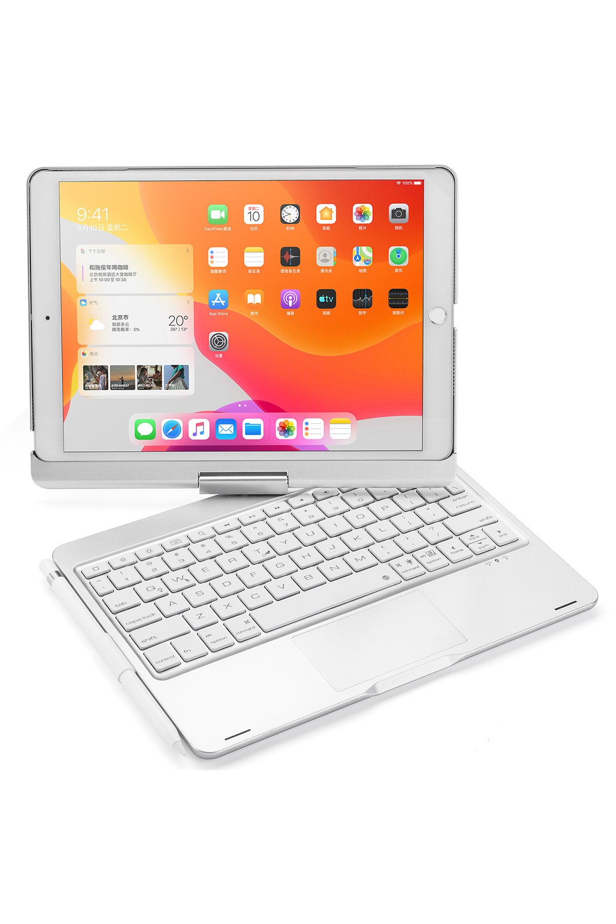 Newface iPad 10.2 (8.nesil) Kılıf İnter Ledli Klavyeli Tablet Kılıfı - Siyah