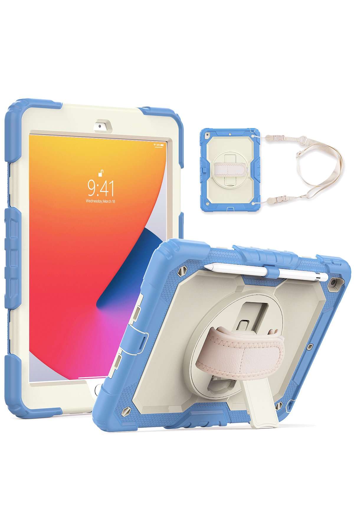 Newface iPad 10.2 (8.nesil) Kılıf Starling 360 Kalemlikli Tablet Kılıf - Rose Gold