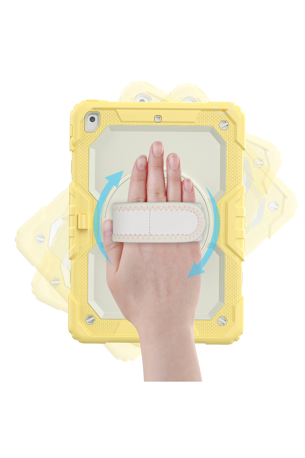 Newface iPad 10.2 (8.nesil) Kılıf Hand Strap Tablet Kılıfı - Mürdüm