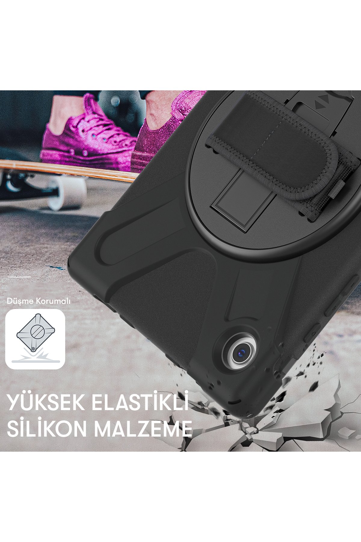 Newface T5208D iPad 2022 10.9 (10.nesil) Kılıf İnter Ledli Klavyeli Tablet Kılıfı - Siyah