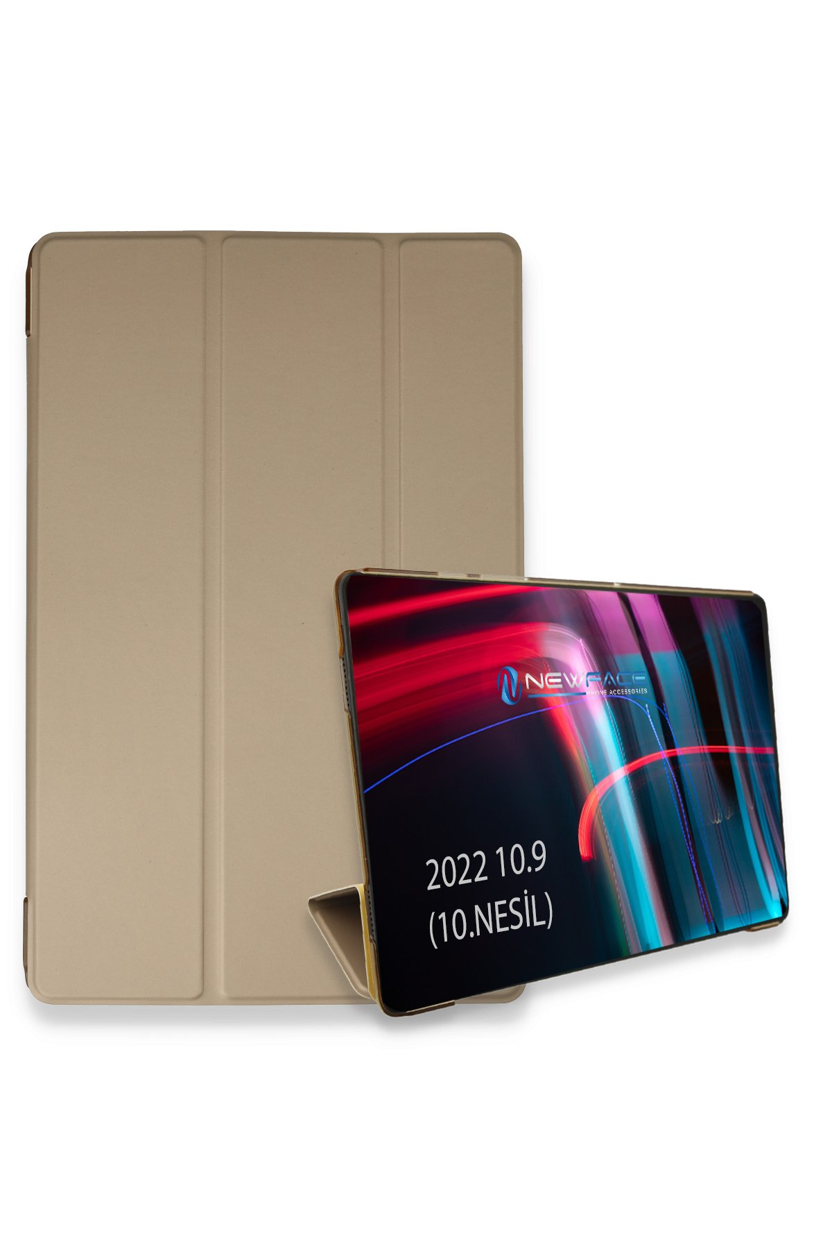 Newface iPad 2022 10.9 (10.nesil) Kılıf 360 Tablet Deri Kılıf - Kırmızı