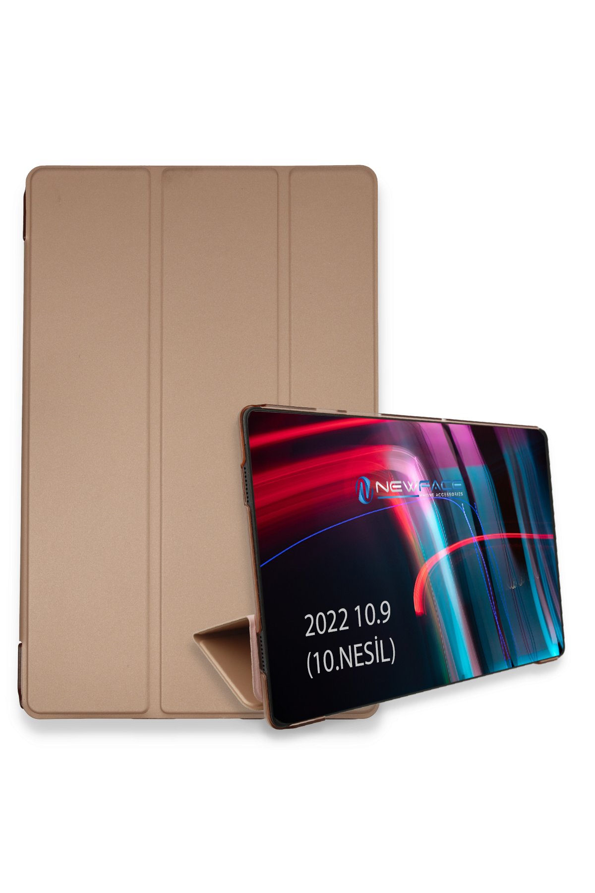 Newface iPad 2022 10.9 (10.nesil) Kılıf 360 Tablet Deri Kılıf - Pembe