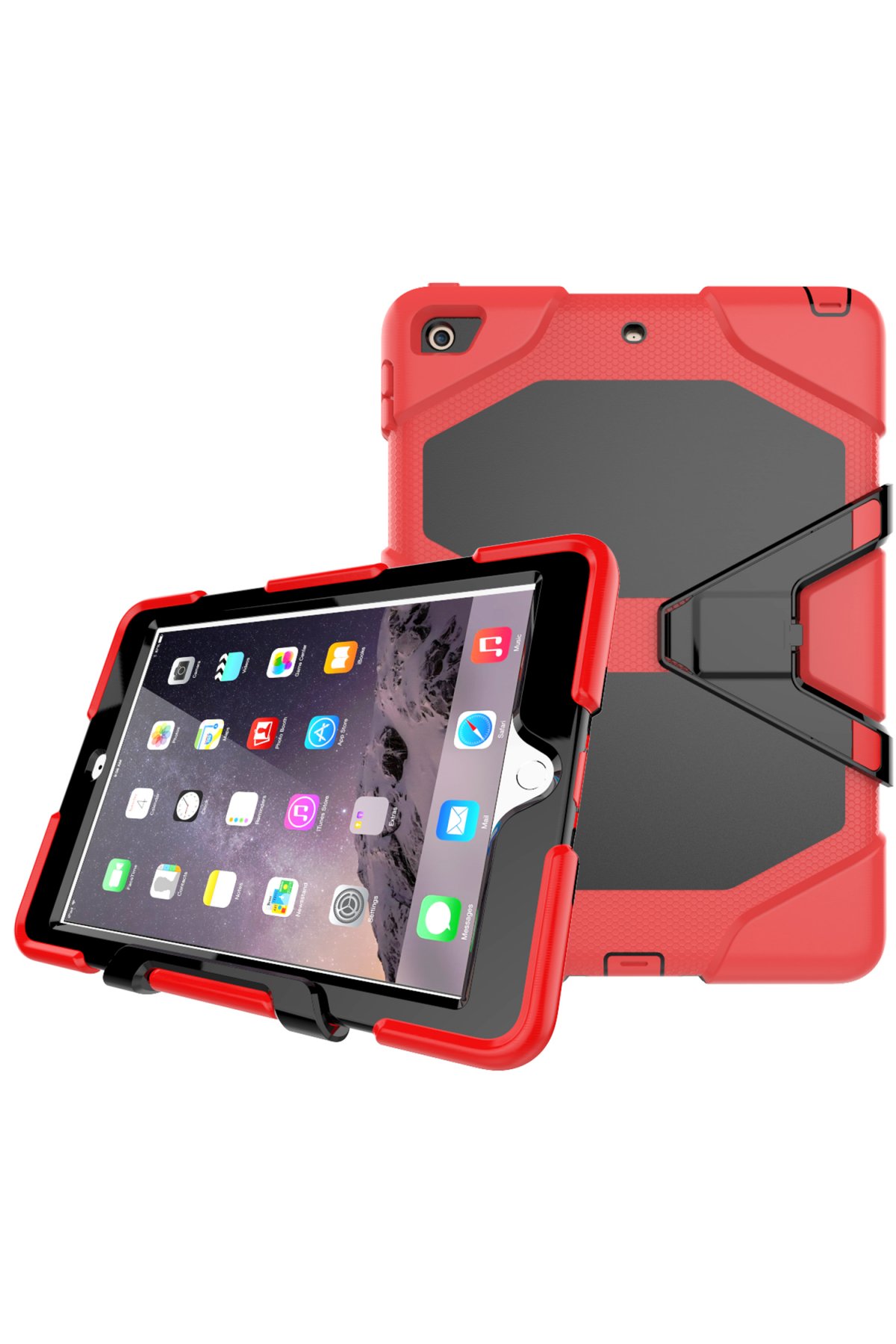 Newface iPad 5 Air 9.7 Kılıf Karakter Tablet Silikon - Kırmızı