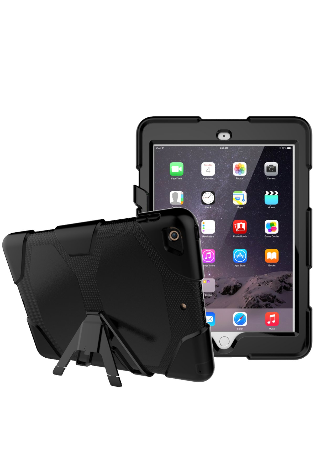 Newface iPad 9.7 (2018) Kılıf Strap-C Otterbox Tablet Kapak - Siyah