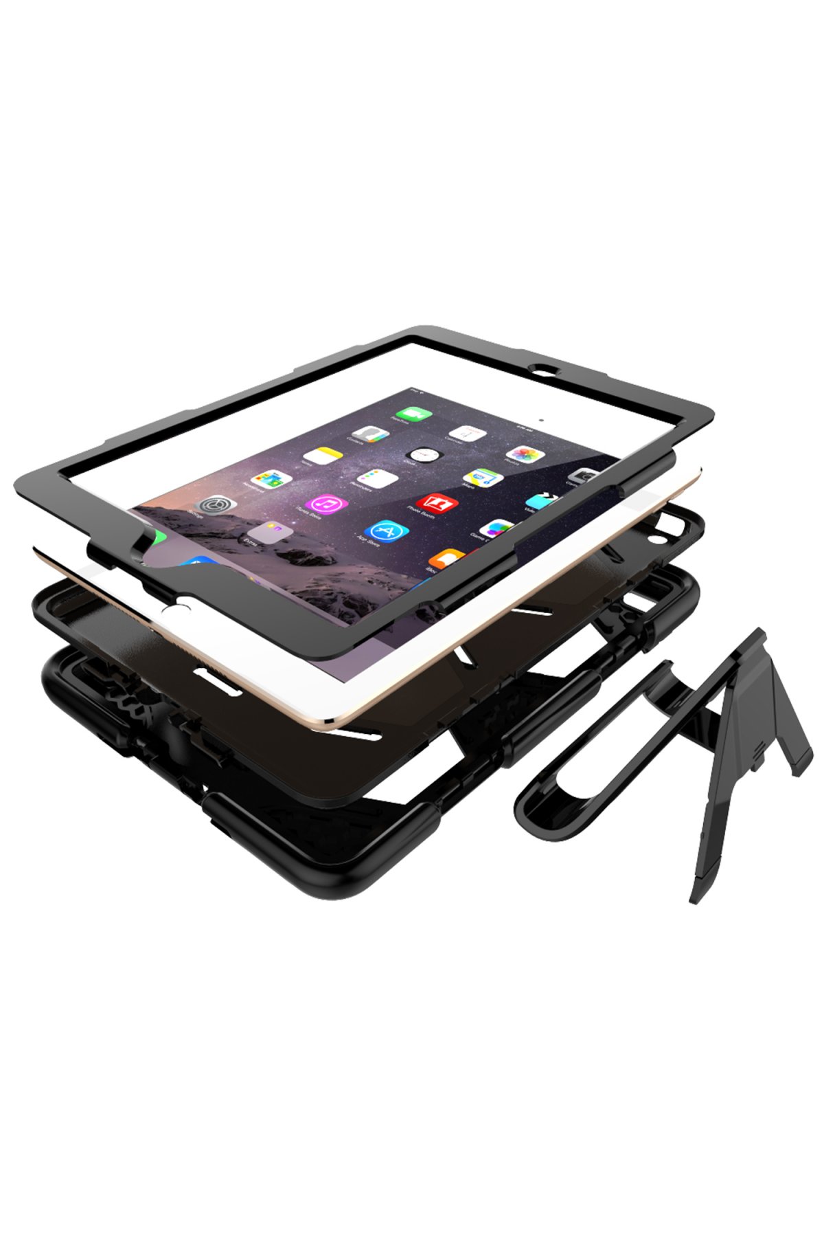 Newface iPad Air 2 9.7 Kılıf Strap New Tablet Kapak - Pembe