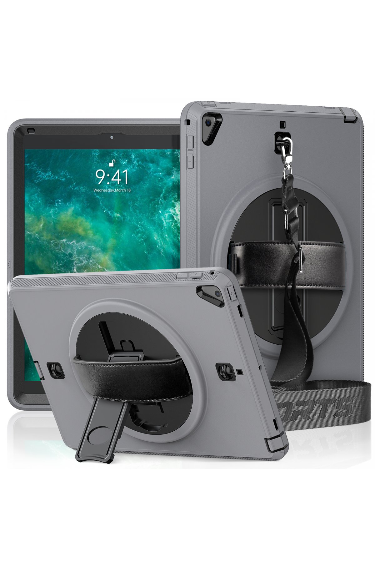 Newface iPad 9.7 (2018) Kılıf Kalemlikli Mars Tablet Kılıfı - Mor